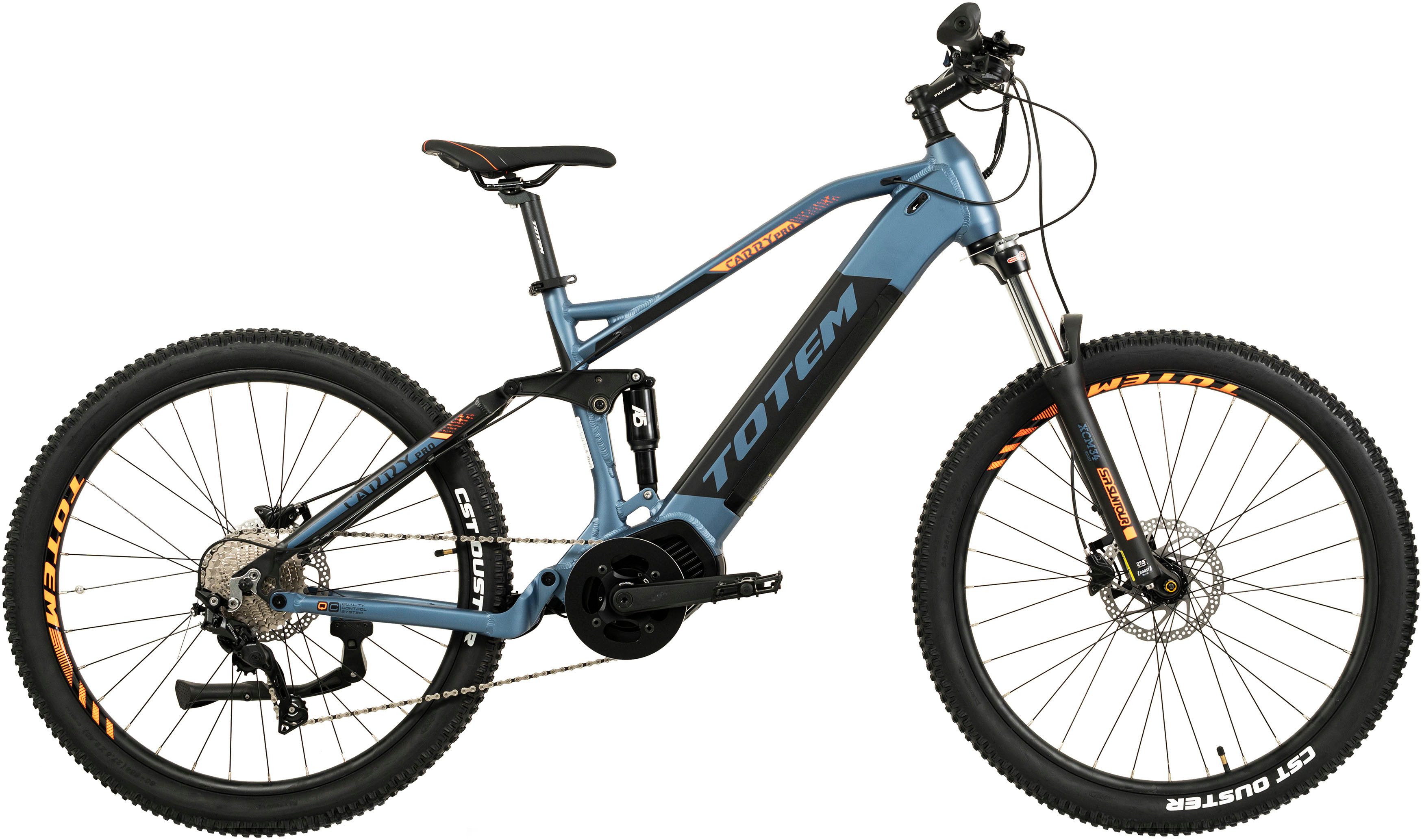 TOTEM E-Bike Mountainbike Carry Pro, 10 Gang Shimano Deore Schaltwerk, Kettenschaltung, Mittelmotor, 720 Wh, Pedelec, Elektrofahrrad für Damen u. Herren, MTB