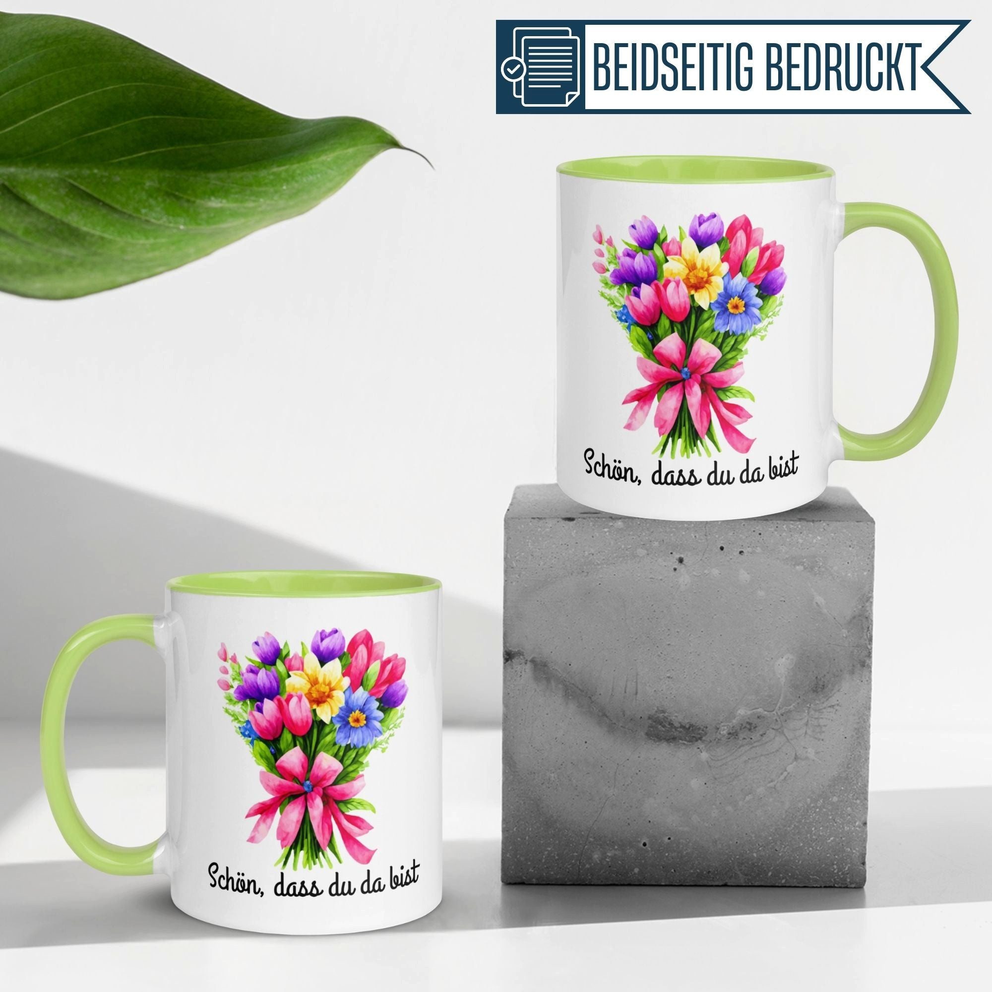 Momentals Tasse Danke – „Schön dass du da bist“ – Dankeschön Geschenke Kollegin, Gratis Versand · Links-&Rechtshänder · Spülmaschinenfest