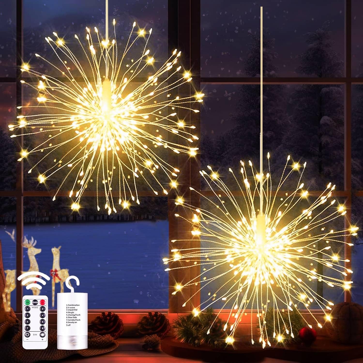 LMaxhome LED-Lichterkette Feuerwerk Weihnachtsbeleuchtung mit Fernbedienung günstig online kaufen
