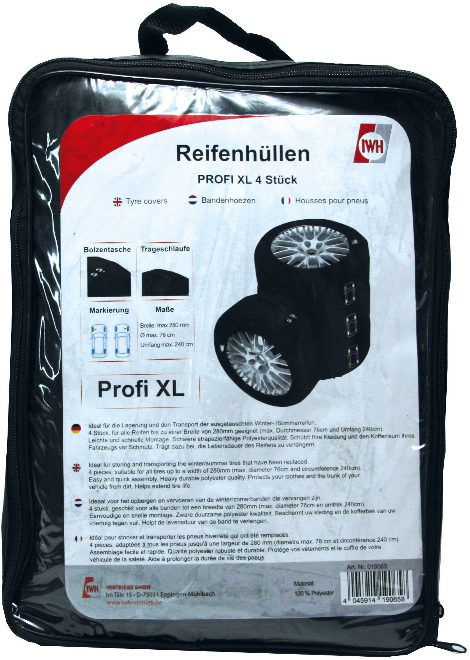 IWH Reifentasche Reifenhüllen Profi XL (Set), 4 Stk., Schwere  strapazierfähige Polyesterqualität