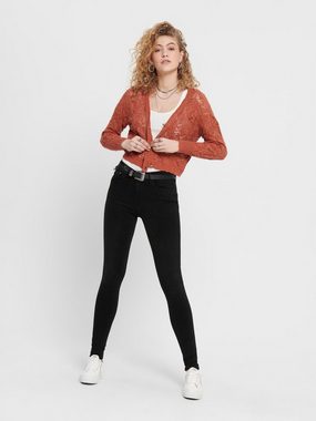 ONLY High-waist-Jeans Paola (1-tlg) Patches, Weiteres Detail, Plain/ohne Details