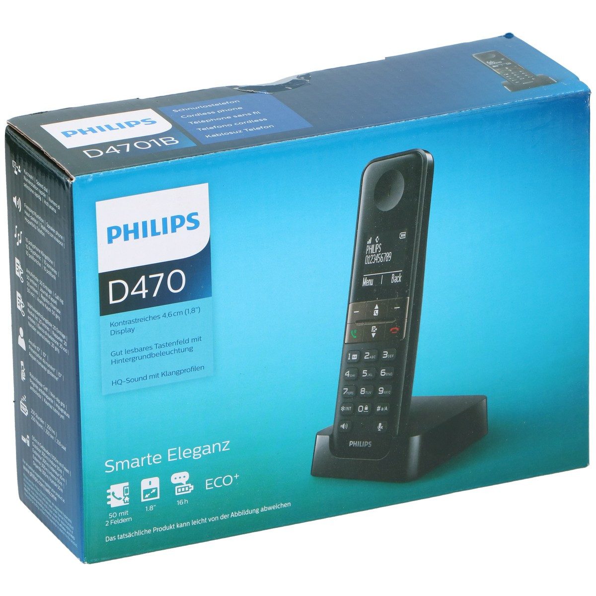 Philips Philips Telefon Schnurlos D4701B – Festnetztelefon Schnurlos DECT-Telefon – Bild 4 von 4
