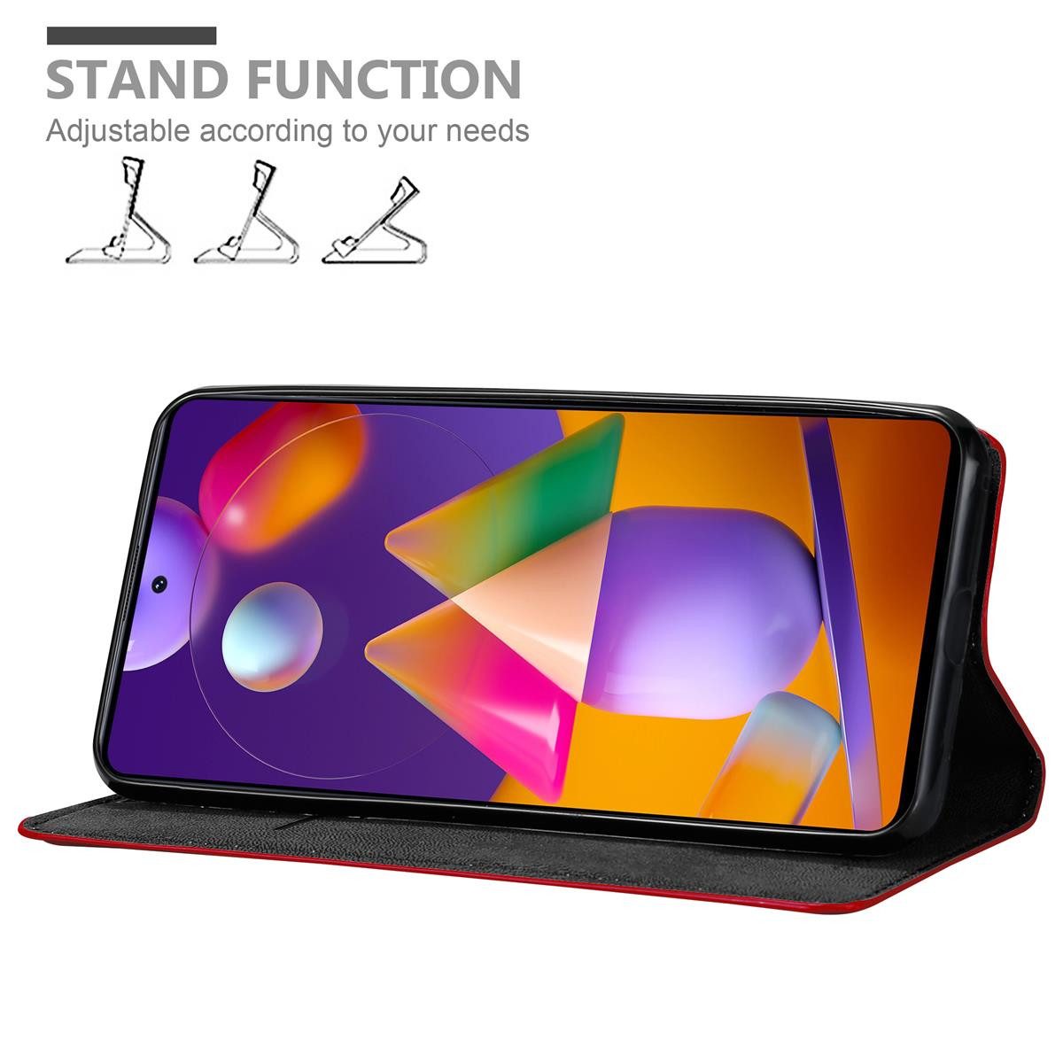 Cadorabo Handyhülle für Samsung Galaxy M31s Hülle Samsung Galaxy M31s, Hülle Schutzhülle mit Standfunktion, Magnetverschluss und Kartenfach
