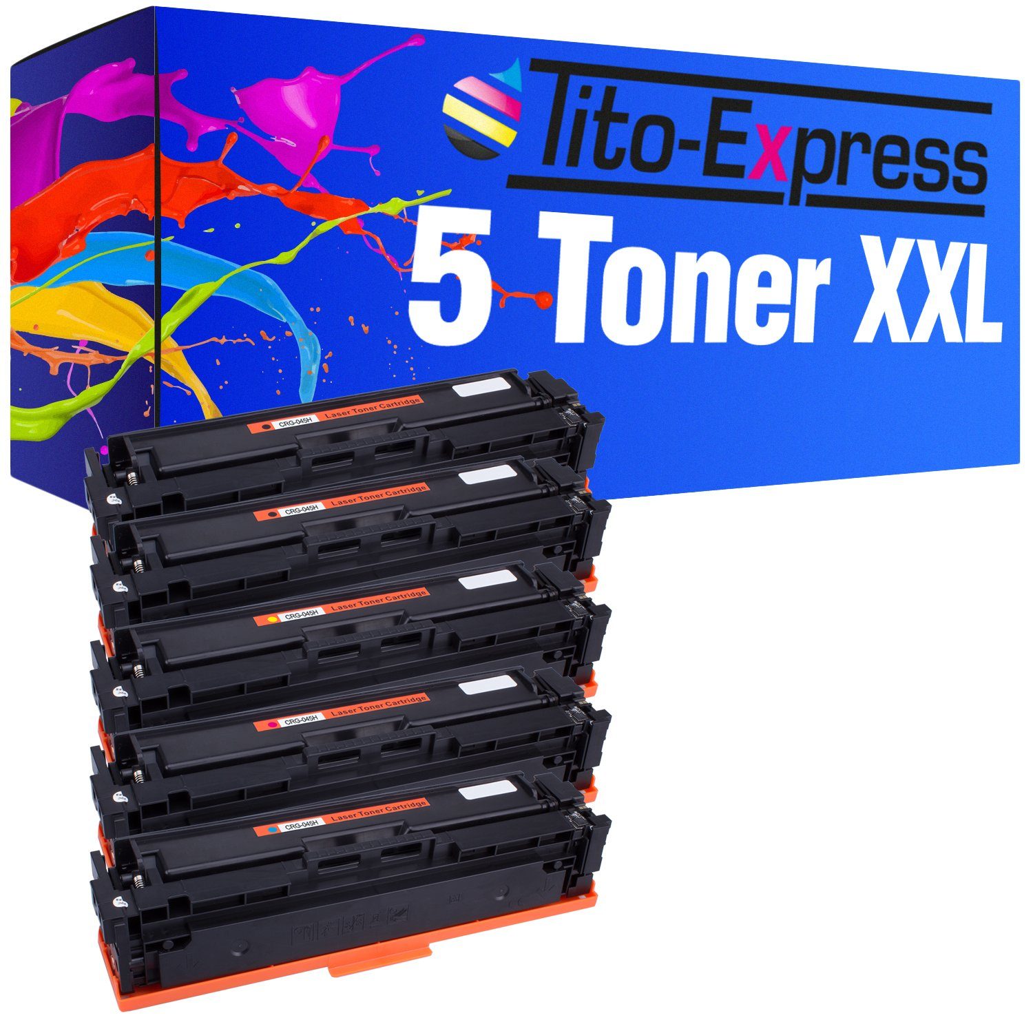 Tito-Express Tonerpatrone 5er Set ersetzt Canon CRG-054H Canon CRG 054 H CanonCRG054H, (Multipack, 2x Black, 1x Cyan, 1x Magenta, 1x Yellow), für i-Sensys LBP 620 621CW 623CDW MF 640 640C 641CN 641CW 642CDW