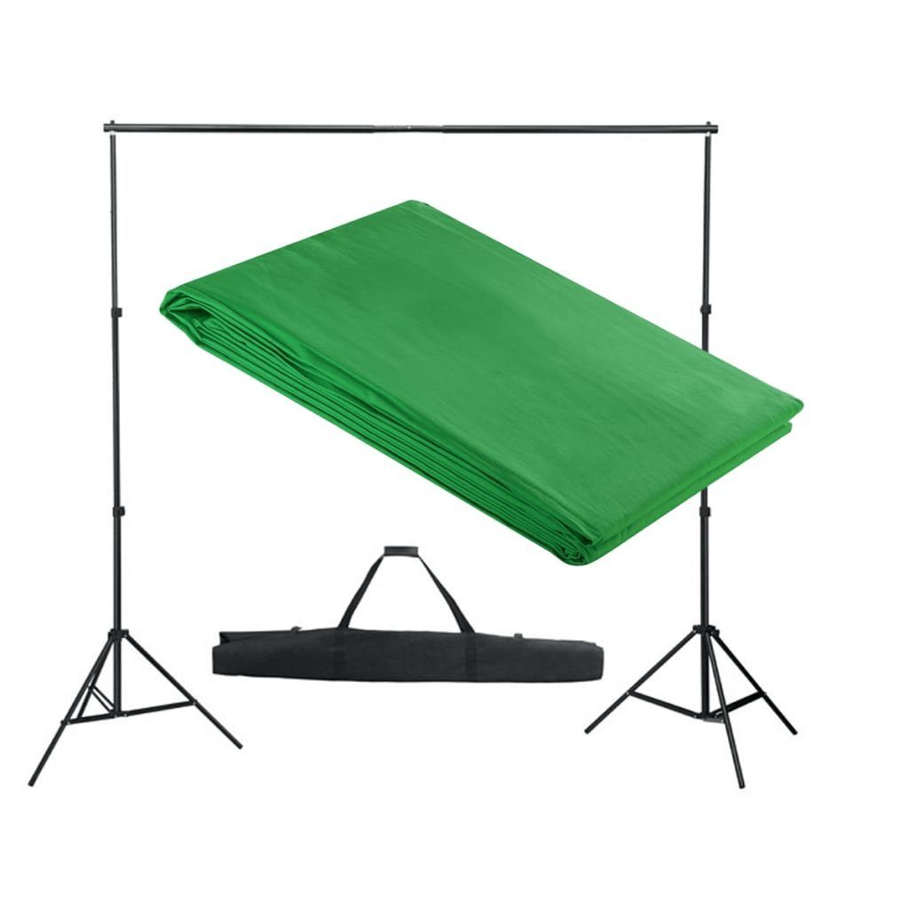 vidaXL Fotohintergrund Fotohintergrund-System 300 x 300 cm Grün | Fotostudio-Hintergründe