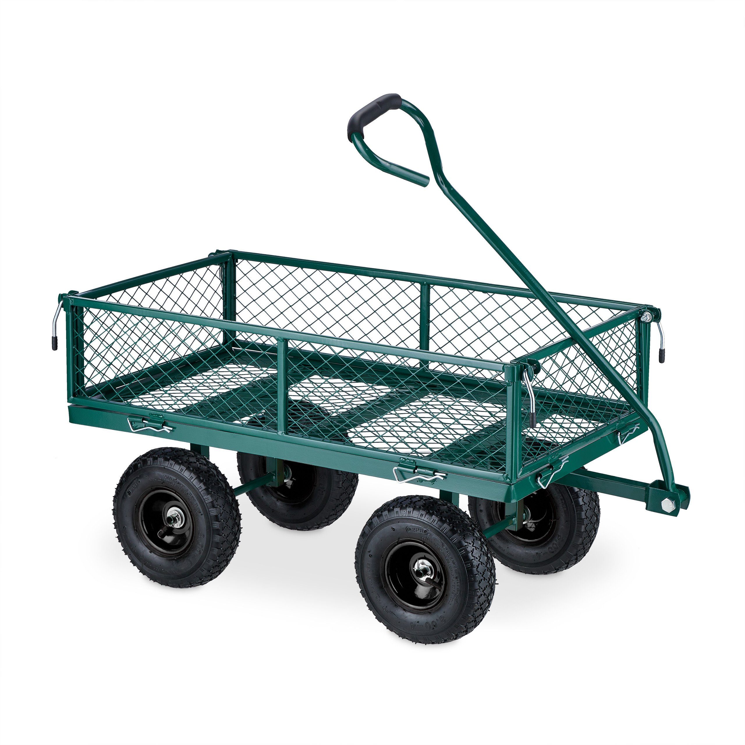 relaxdays Bollerwagen Grüner Handwagen (1-tlg)