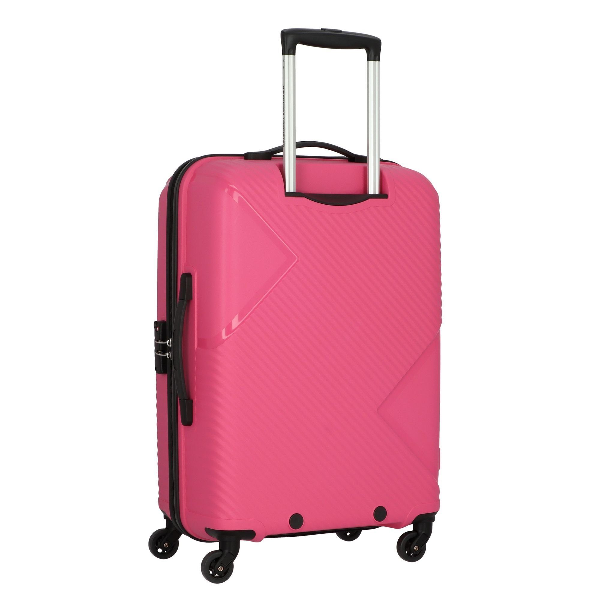 Tourister® American 4 zakk, at pink Polypropylen Hartschalen-Trolley Rollen,