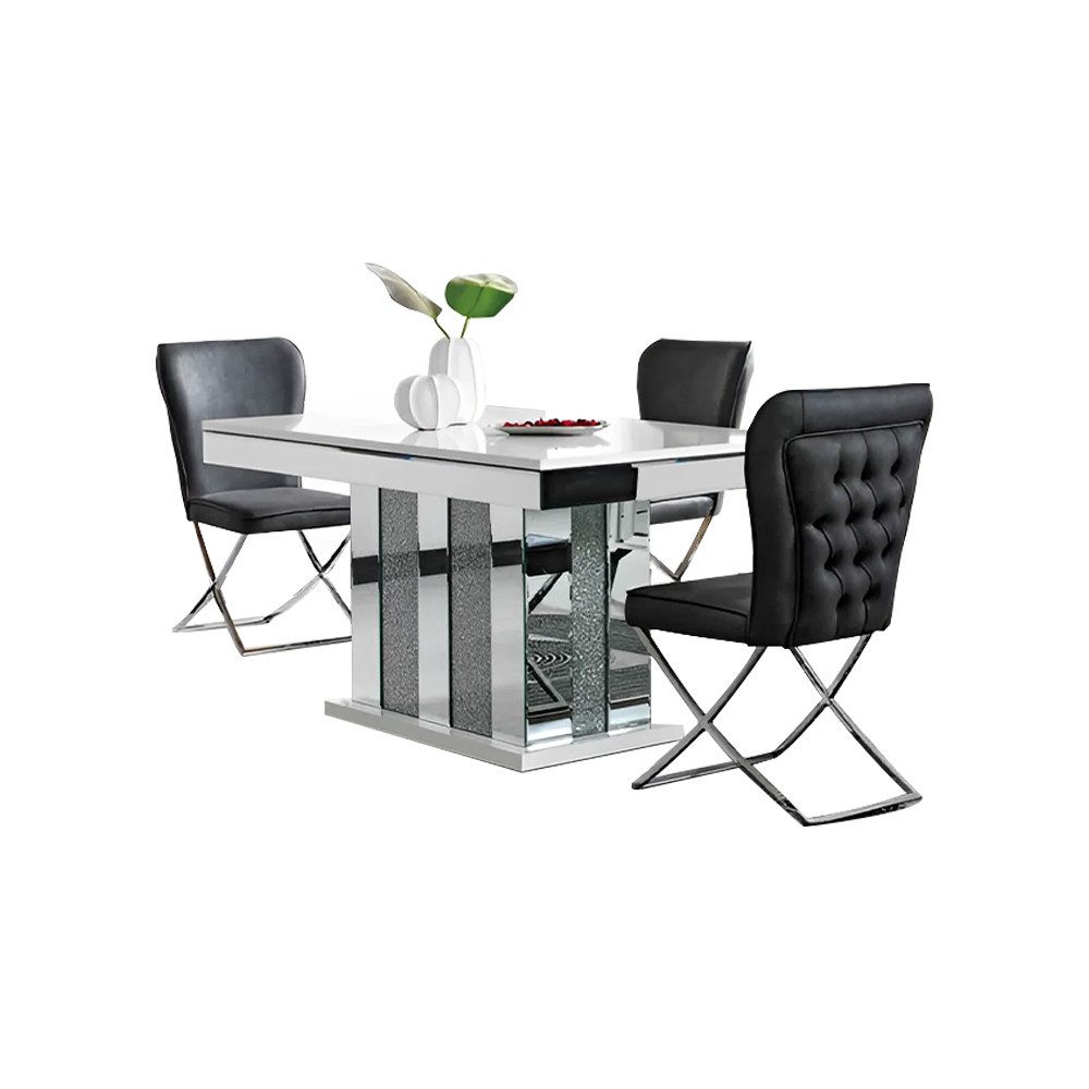 Essgruppe Grauesszimmermöbel-Set mit Esstisch, Eckbank und Stühlen