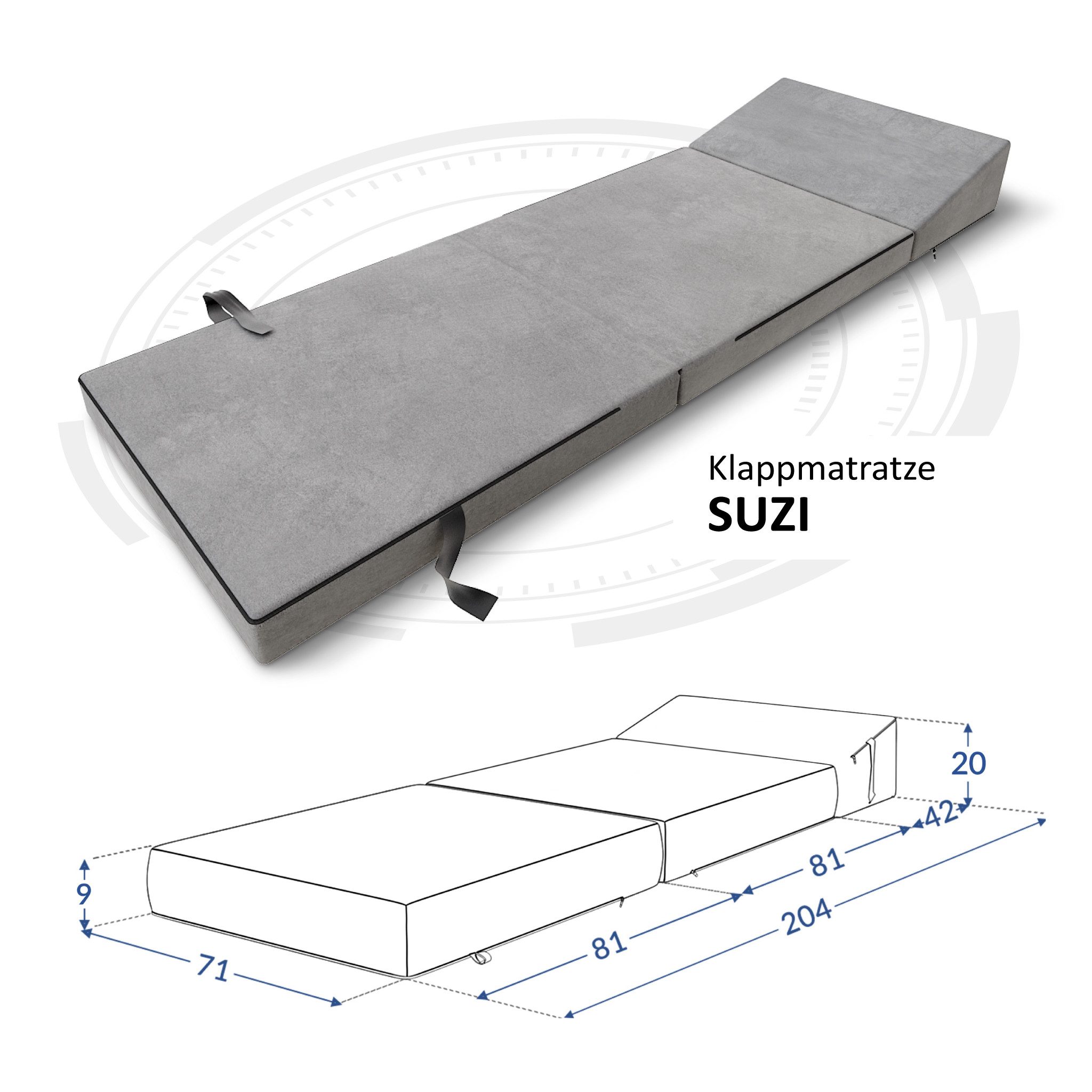 Klappmatratze Suzi, FDM, 9 cm hoch, (1)