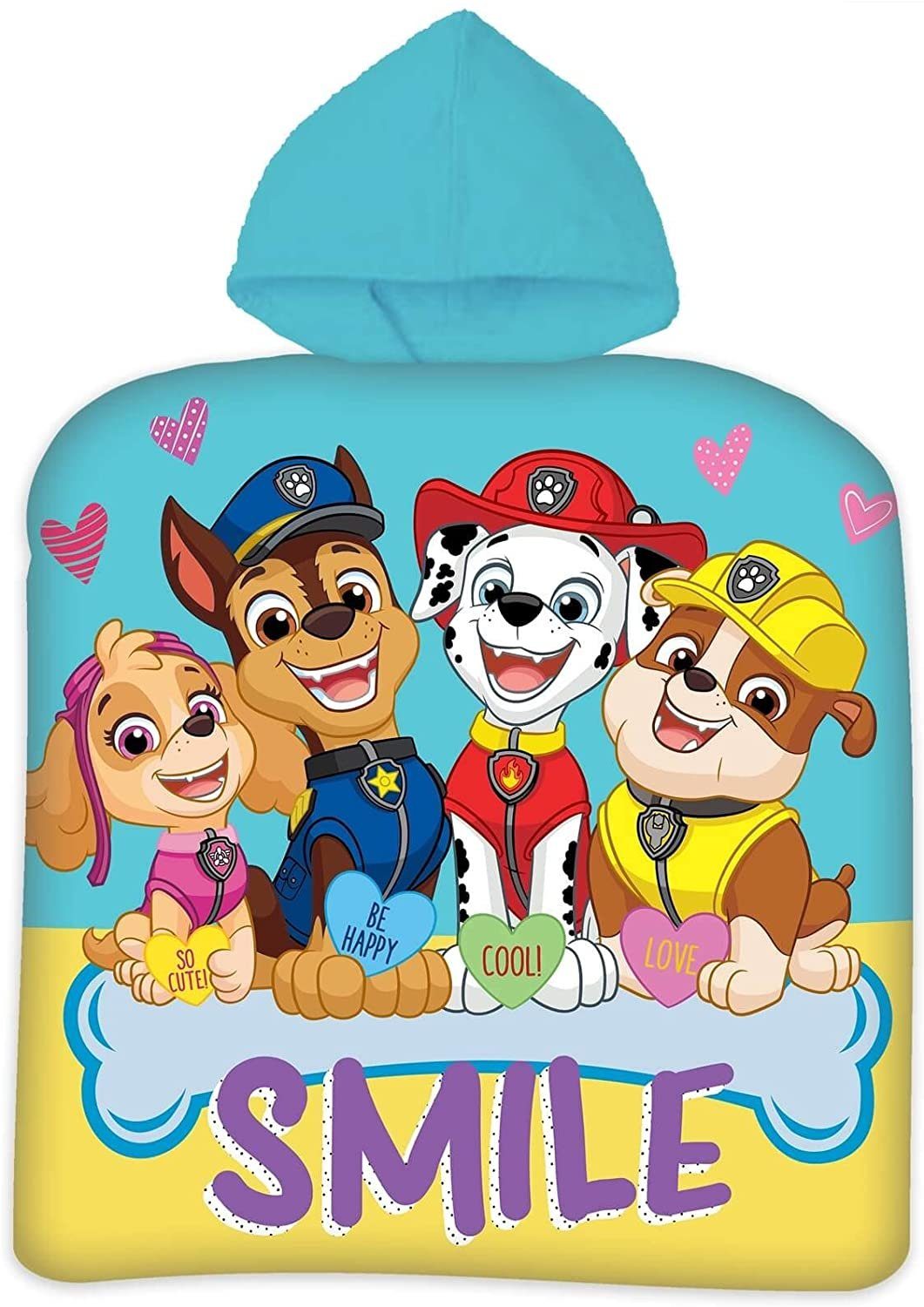 KK Badeponcho Paw Patrol Kinder Poncho Kapuze Duschtuch Badetuch 50 x 100cm