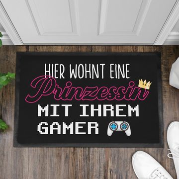 Fußmatte Hier Wohnt Eine Prinzessin Mit Ihrem Gamer Fußmatte Geschenk Zocker Ga, Trendation