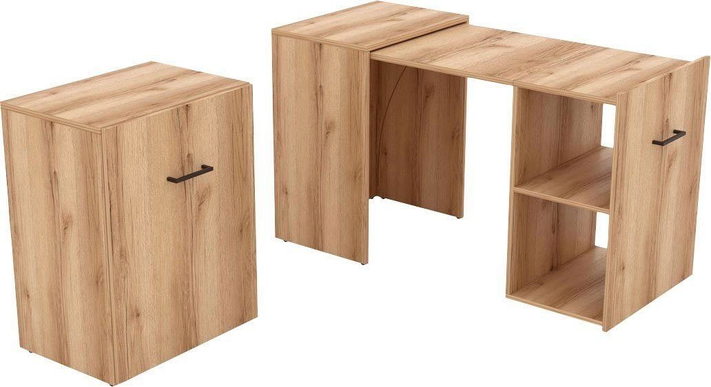 Helvetia Schreibtisch Surat (Surat, 1-St., Schreibtisch), 41,5-131,5x60x75cm Eiche Grand Natural