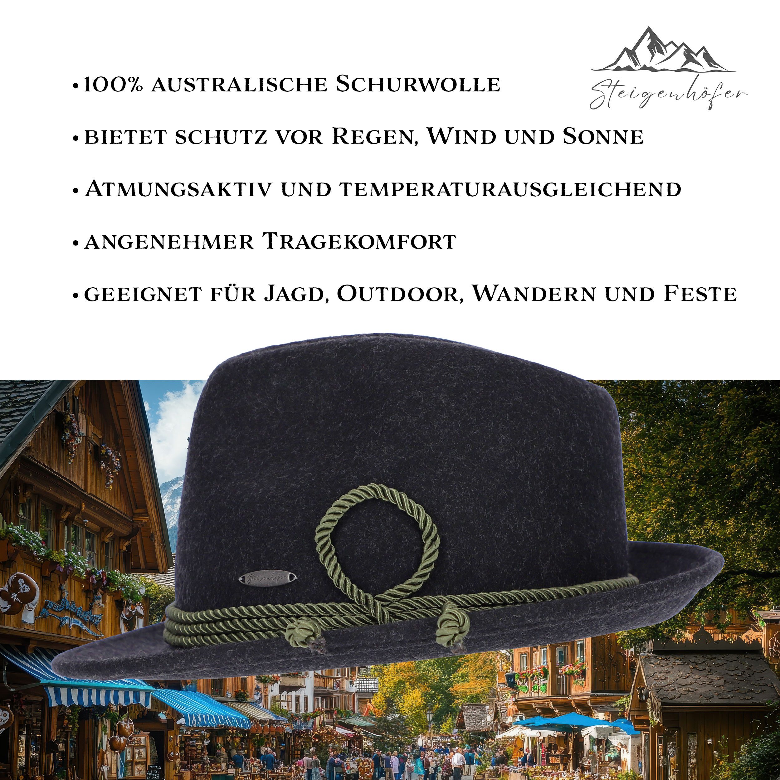 Steigenhöfer Manufaktur Trachtenhut Herren JAKOB - bayrischer Wanderhut Dre günstig online kaufen