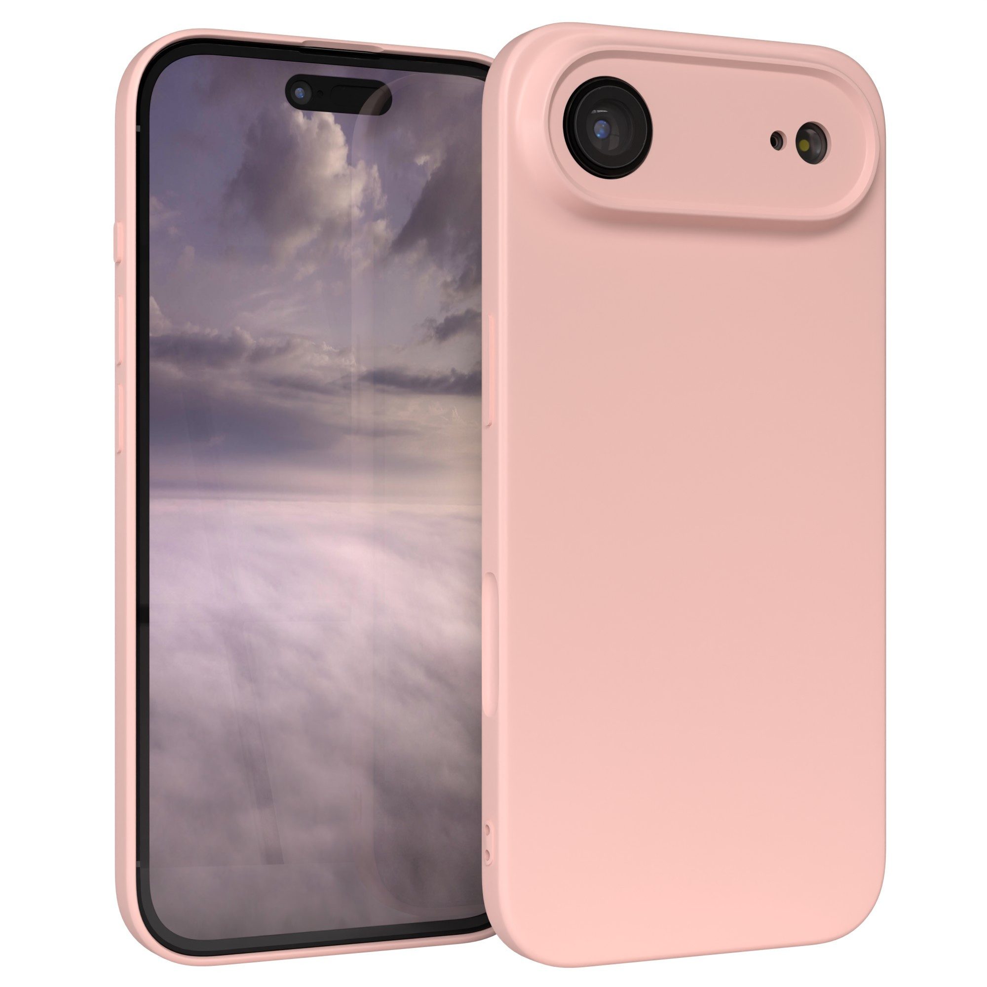 EAZY CASE Handyhülle für Apple iPhone Air Hülle Silikon 6,5 Zoll, Hülle mit Kameraschutz Bumper Case Silikonschutzhülle Rosa / Altrosa