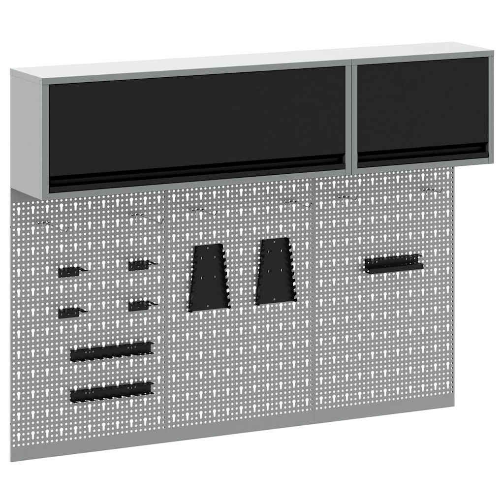 vidaXL Werkzeugschrank Werkzeugschrank-Set 5 stk. Schwarz Pulverbeschichteter Stahl (5-St)