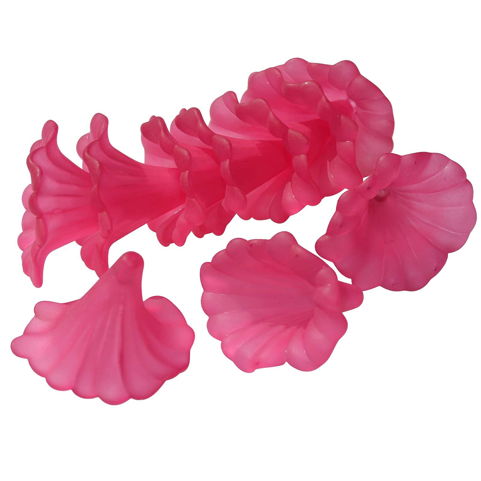 maDDma Bastelperlen Blütenkelch Perlen 10er Set, Acryl matt – DIY Deko in 15 Farben, (10er Set 10-tlg), magenta