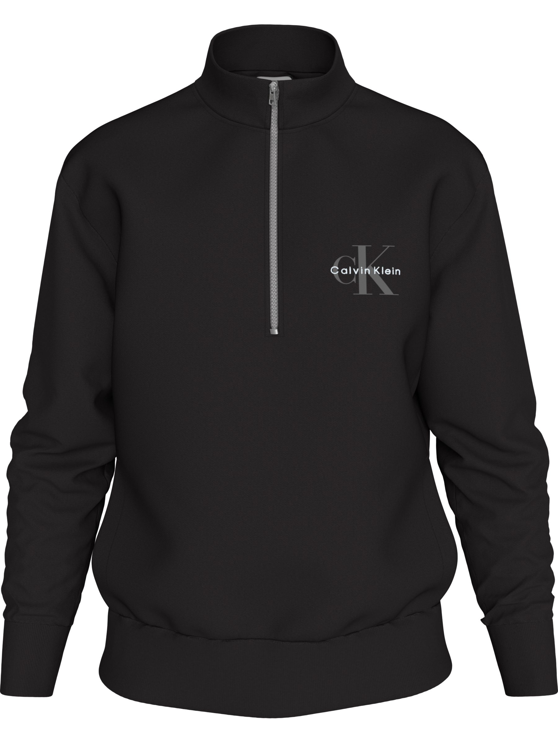 Calvin Klein Jeans Sweatshirt LS EU 350TERRY MICRO MONOLOGO QT Regular fit, Stehkragen und Reißverschluss