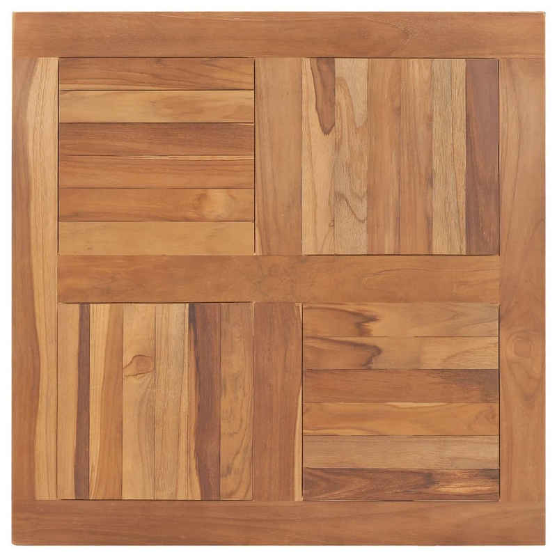 furnicato Tischplatte Massivholz Teak Quadratisch 80×80×2,5 cm