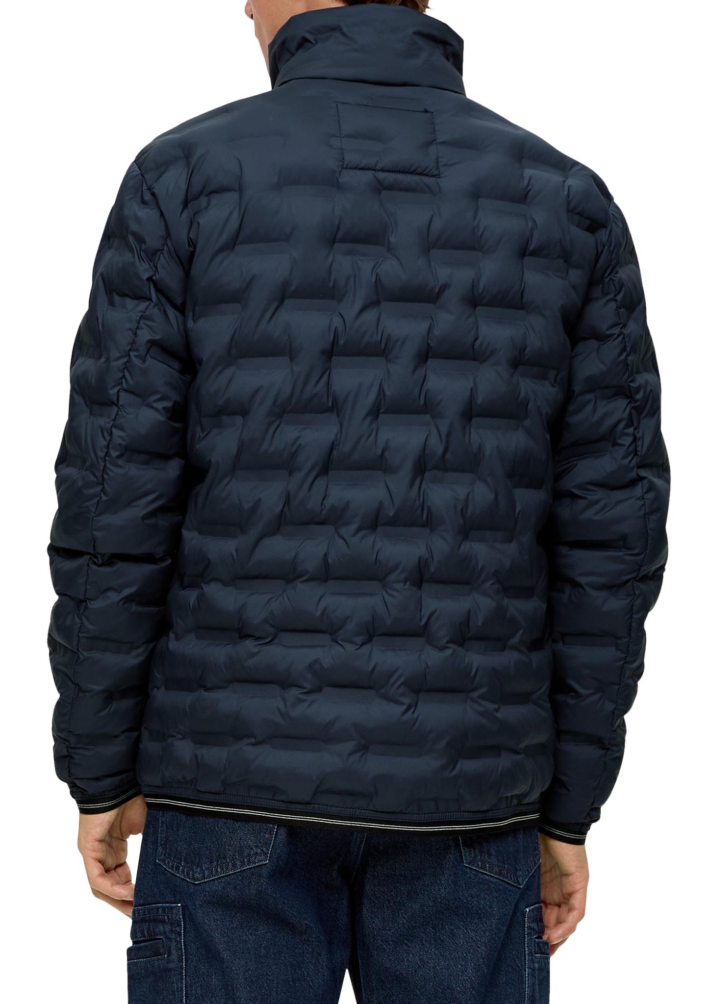 Allwetterjacke Jacke Reißverschlusstaschen mit s.Oliver navy Logo