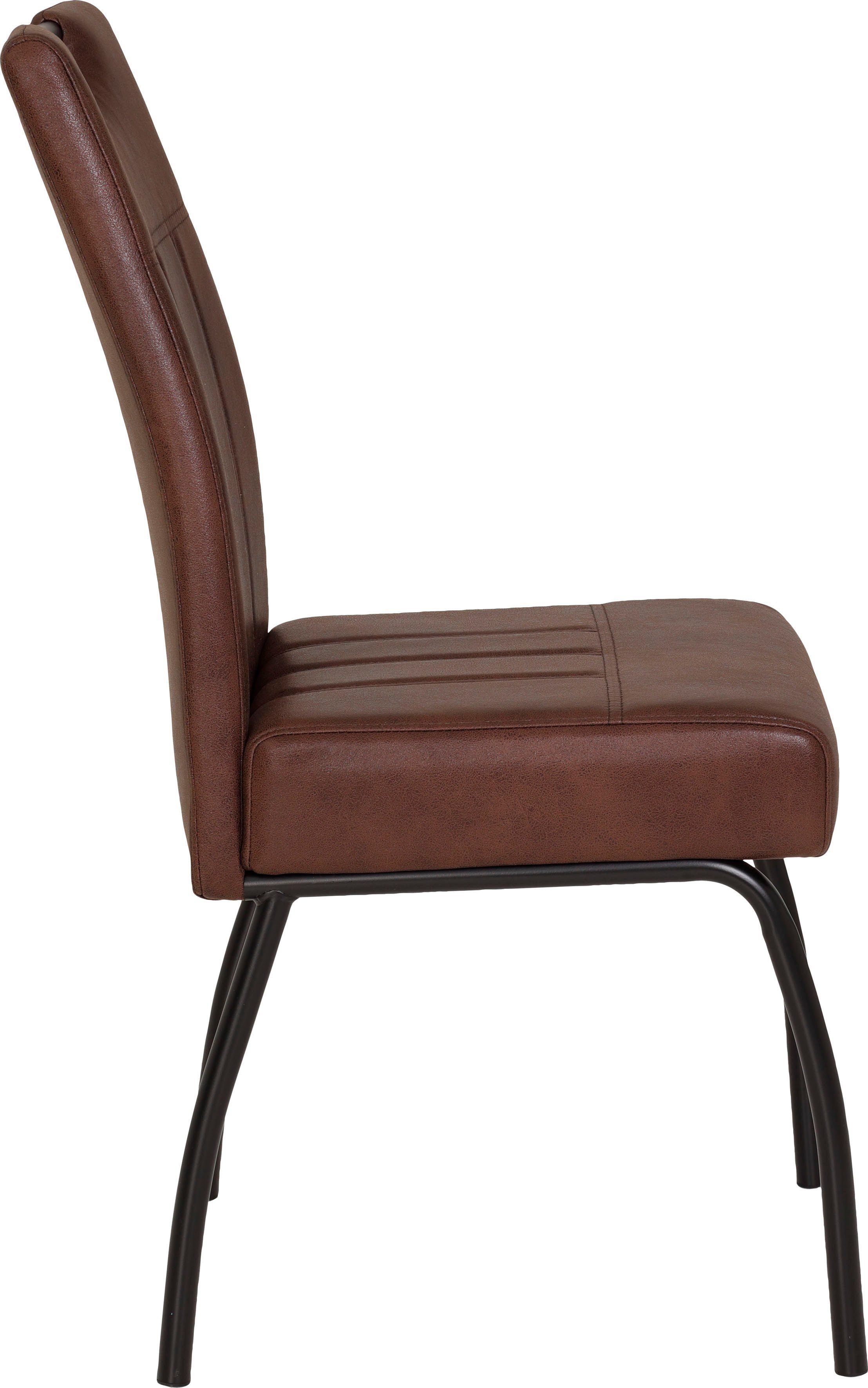 | Vintage Beate Sitz Vintage HELA 4-Fußstuhl Federkern (Set), komfortablem mit Braun Braun S