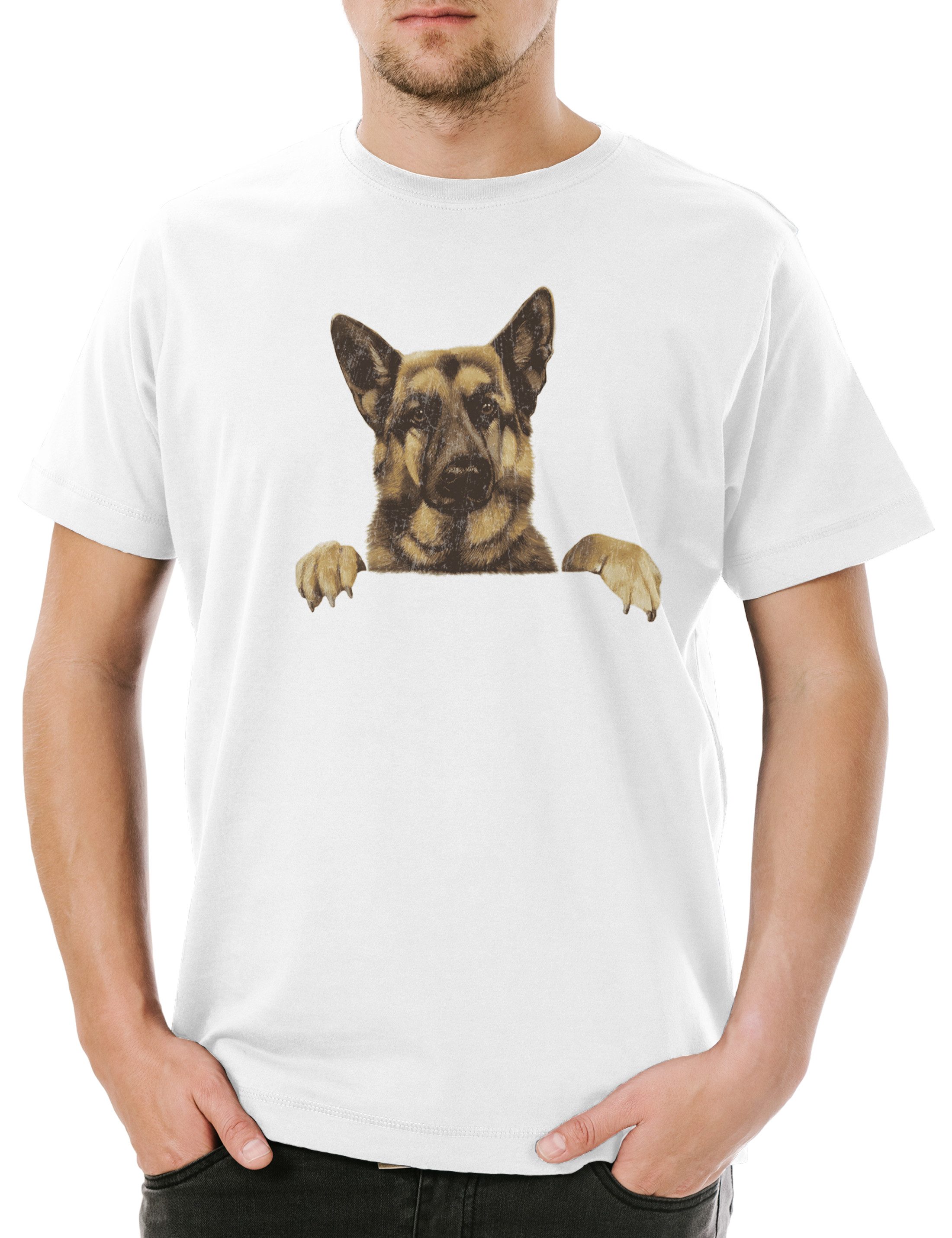 Urban Backwoods Print-Shirt German Shepherd Herren T-Shirt Deutscher Schäferhund Hund Hunde Dog (1-tlg) Dogs Dawg Liebe Love