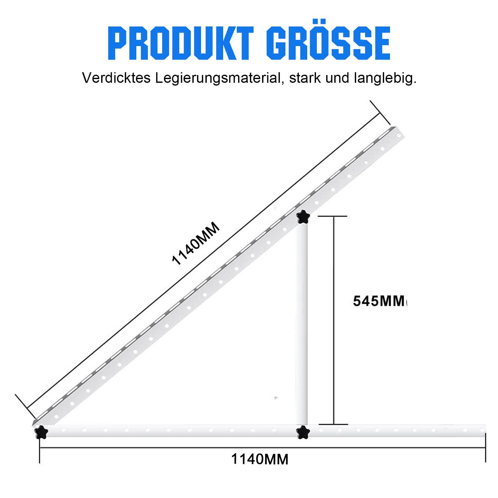 GLIESE Solaranlage 4X PV Halterung 114cm Solarmodul Balkonkraftwerk, (4-St., 2x Solarmodul Halterung inkl. Befestigungsmaterial), für Flachdächern Balkon Wohnmo – Bild 3 von 5