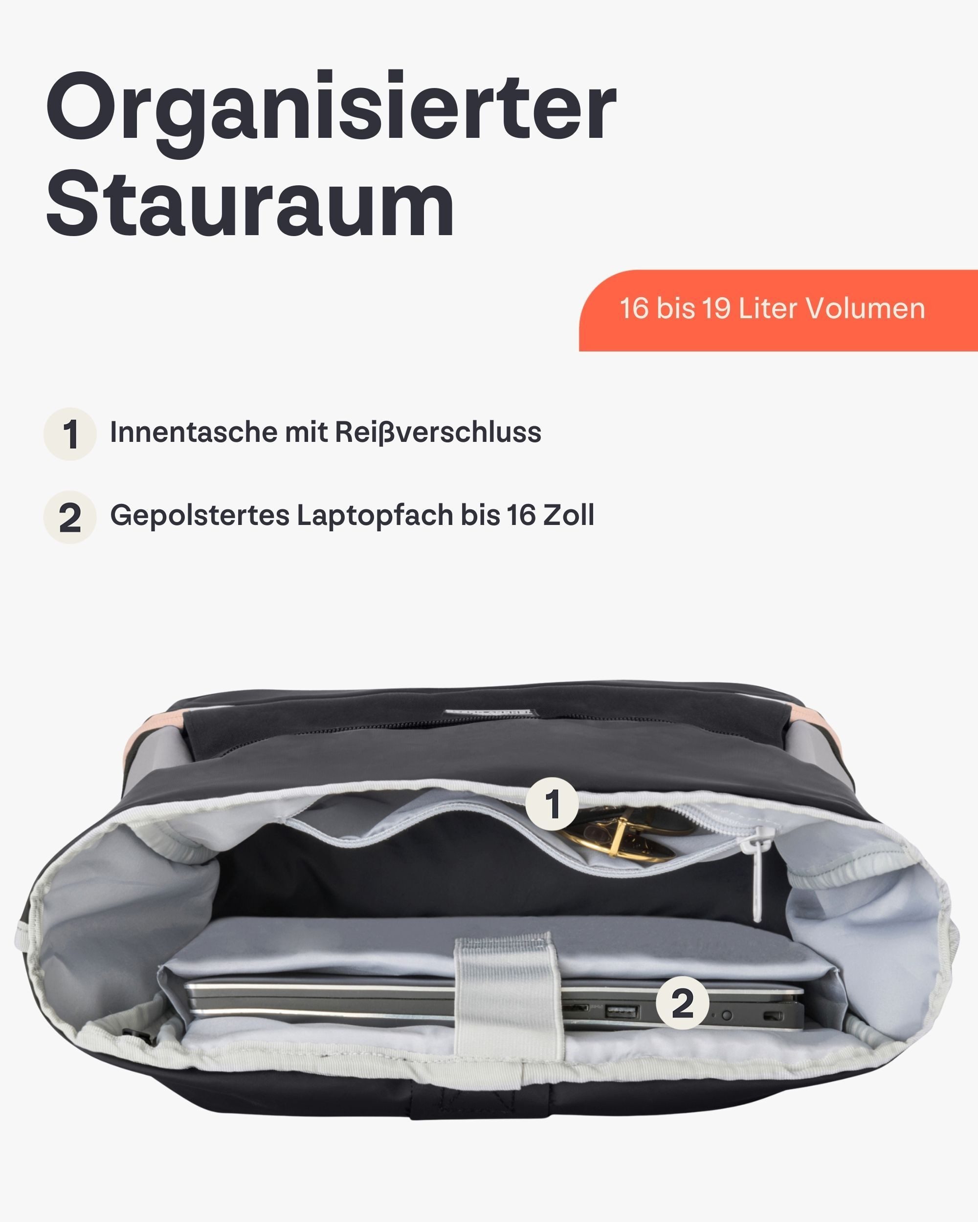 Johnny Urban Cityrucksack Allen Medium Rolltop mit Laptopfach (1-tlg), Wasserabweisend – Bild 5 von 5