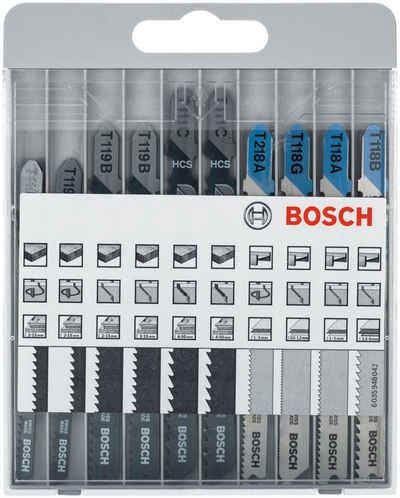 Bosch Professional Säbelsägeblatt Basic for Metal and Wood (Set, 10-St), 2x T 119BO; 2x T 119B; 2x T 111C; T 218A; T 118G; T 118A; T 118B
