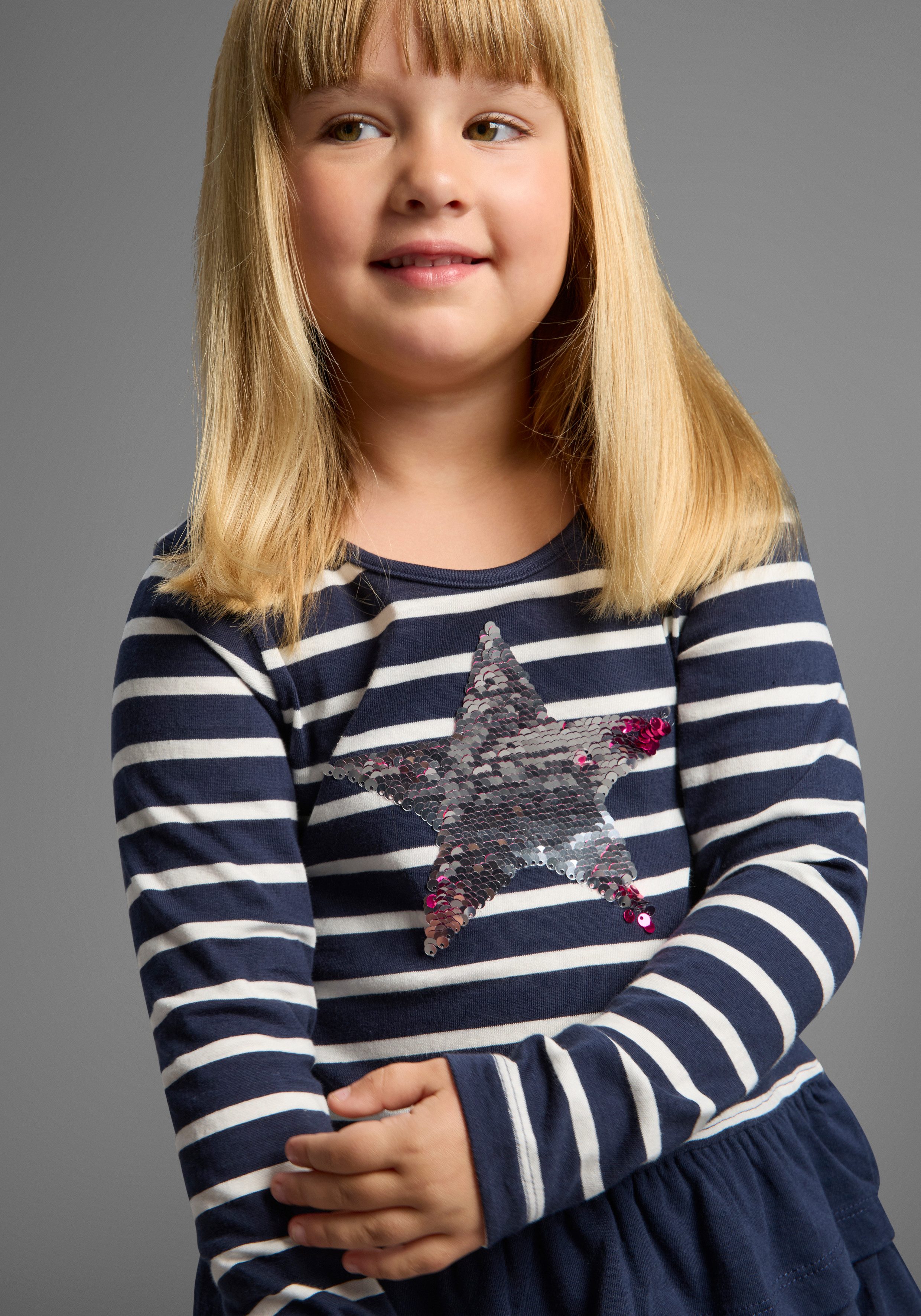 KIDSWORLD Jerseykleid für kleine Mädchen für Partys und besondere Anlässe, kniefreie Länge, modischer Stil