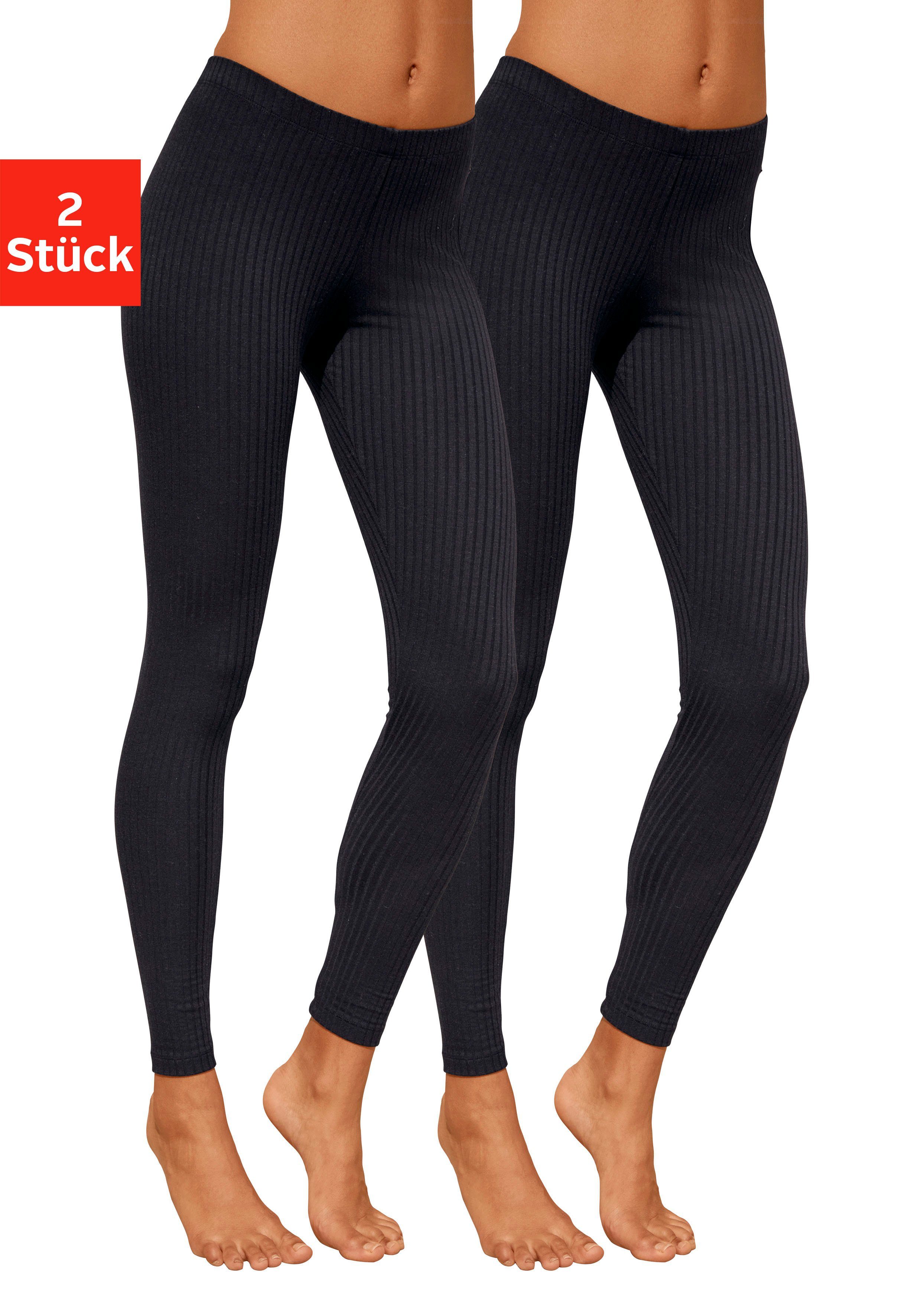 [Beliebtes Qualitätsprodukt!] Vivance Leggings (2er-Pack) Doppelpack im schwarz, schwarz