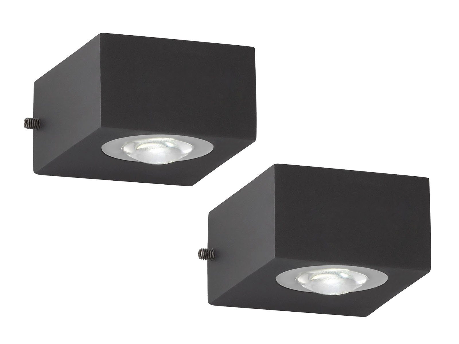FISCHER & HONSEL LED Außen-Wandleuchte, Updown Leuchten, LED fest integriert, Warmweiß, 2er SET kleine IP 54 Außenleuchten Schwarz & Wand-Beleuchtung Innen