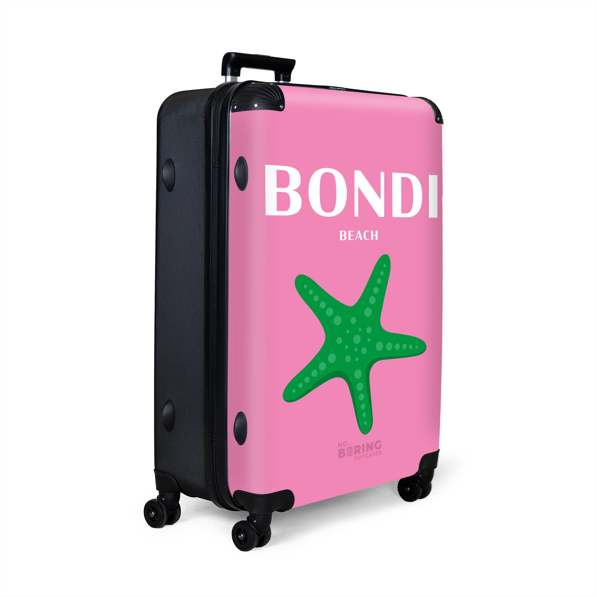 NoBoringSuitcases.com© Hartschalen-Trolley Rosa mit Bondi-Strand 77 günstig online kaufen