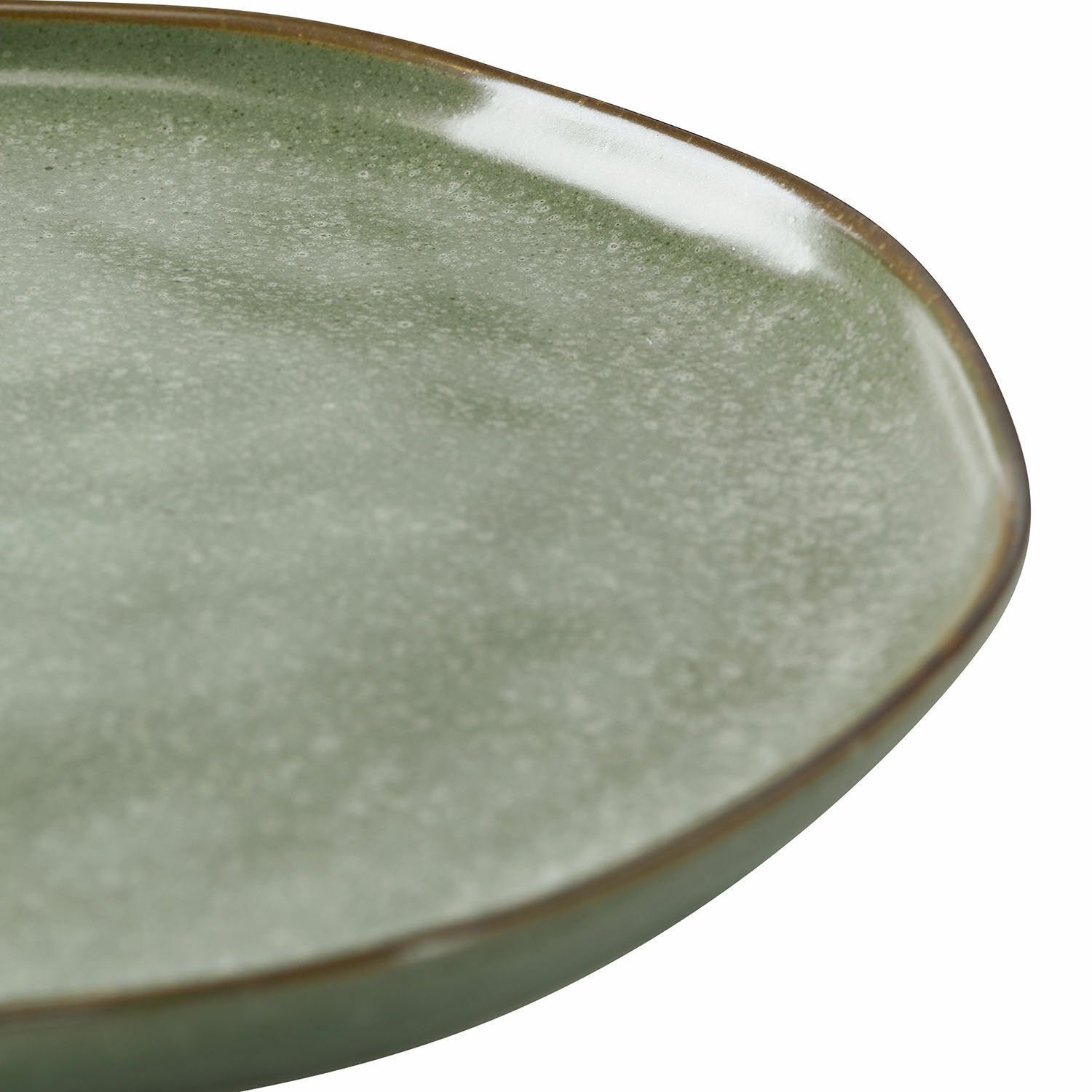 Mirabeau Geschirr-Set Teller 6er Set Biarré türkis/braun, Steinzeug