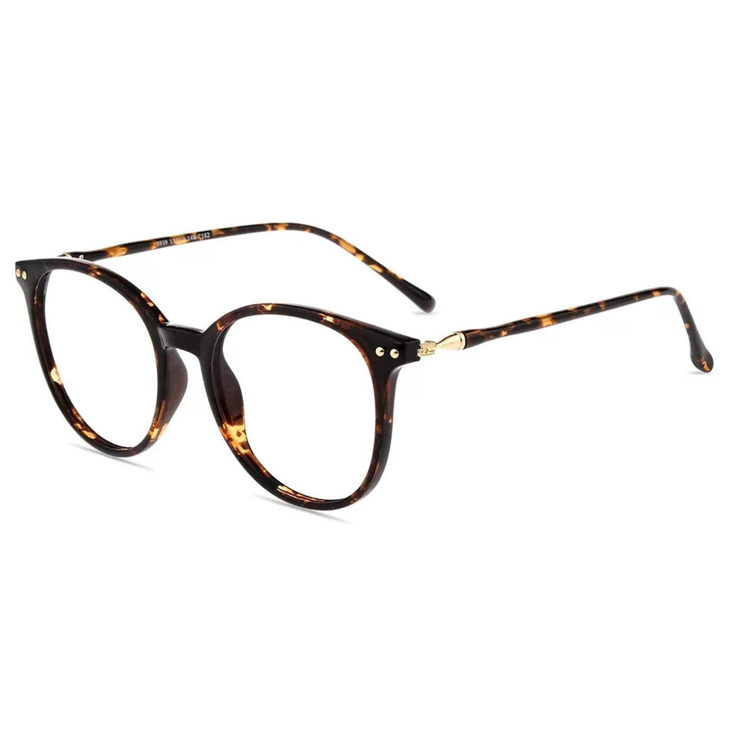 LuxusKollektion Brillengestell Blaulichtfilter Brille rund Leopard