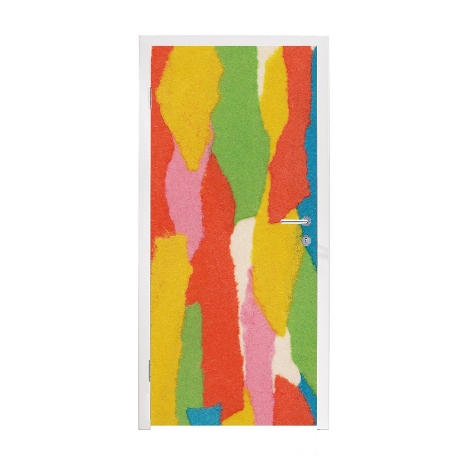 MuchoWow Türtapete Abstrakt - Formen - Collage - Retro, Matt, bedruckt, (1 St), Fototapete für Tür, Türaufkleber, 75x205 cm