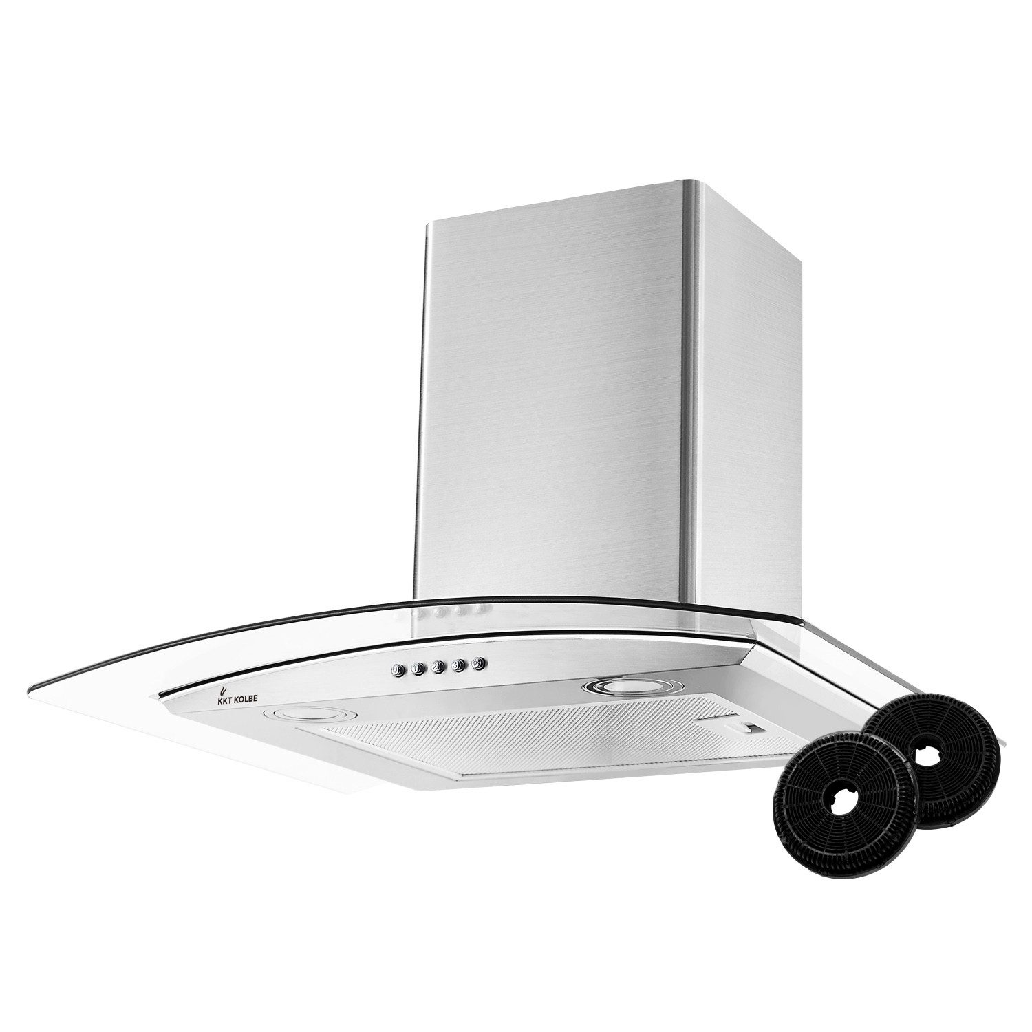 KKT KOLBE Wandhaube Dunstabzugshaube 60cm aus Edelstahl extra leise SINUS601ED Dunstabzugshaube 60cm aus Edelstahl extra leise SINUS601ED, Wandhaube / Abzugshaube / Silber / Glas / Edelstahl / Energieklasse A+