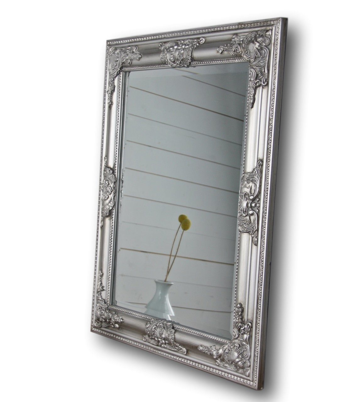 elbmöbel Wandspiegel Spiegel silber barock, Wandspiegel: Spiegel 62x52x7 cm Silber Barockrahmen Silber | Silber