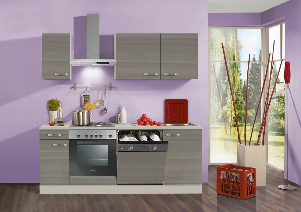 OPTIFIT Küchenzeile Vigo, mit E-Geräten, Breite 210 cm, Viel Stauraum