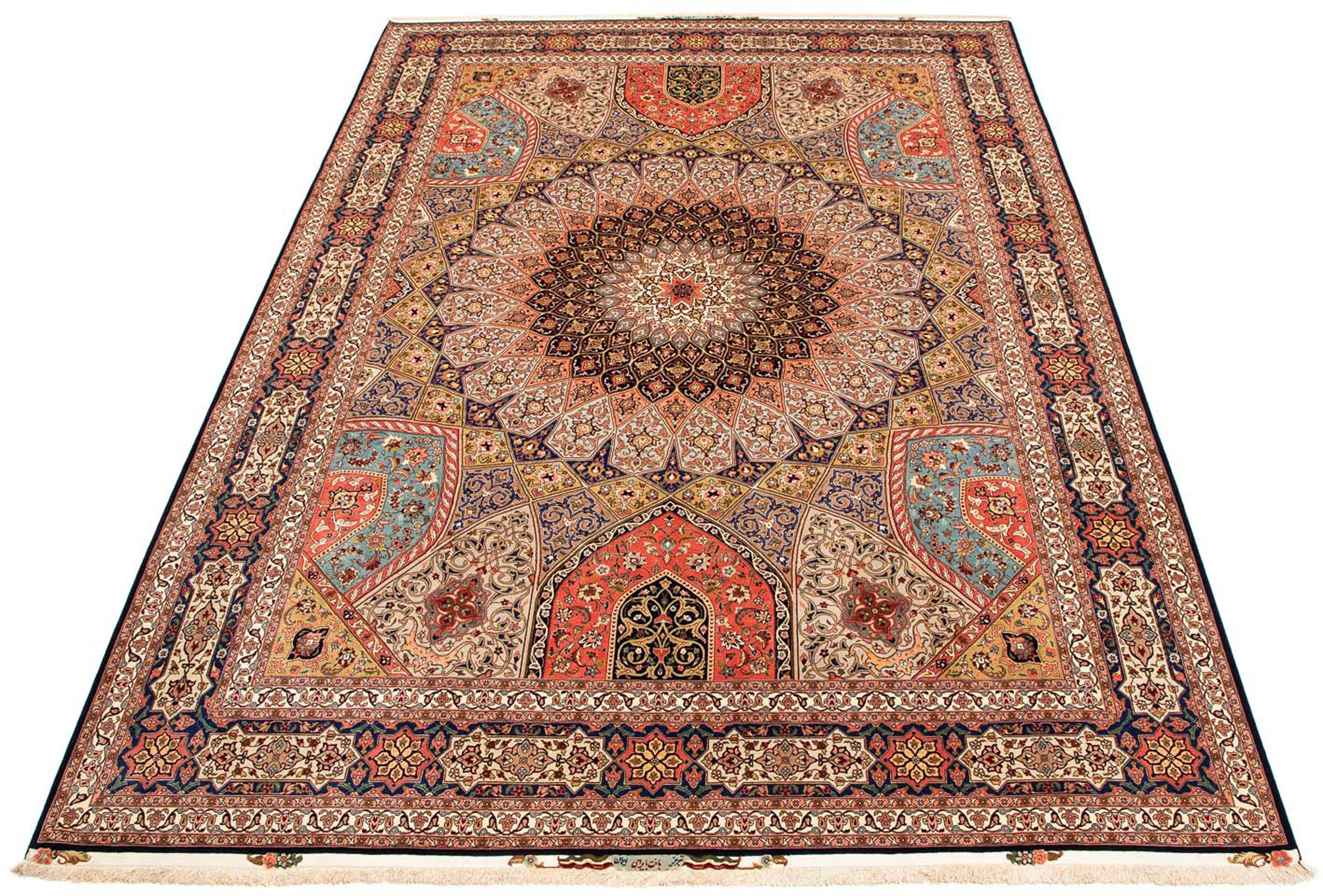 Orientteppich Perser - Täbriz - Royal - 410 x 304 cm - mehrfarbig, morgenland, rechteckig, Höhe: 7 mm, Wohnzimmer, Handgeknüpft, Einzelstück mit Zertifikat