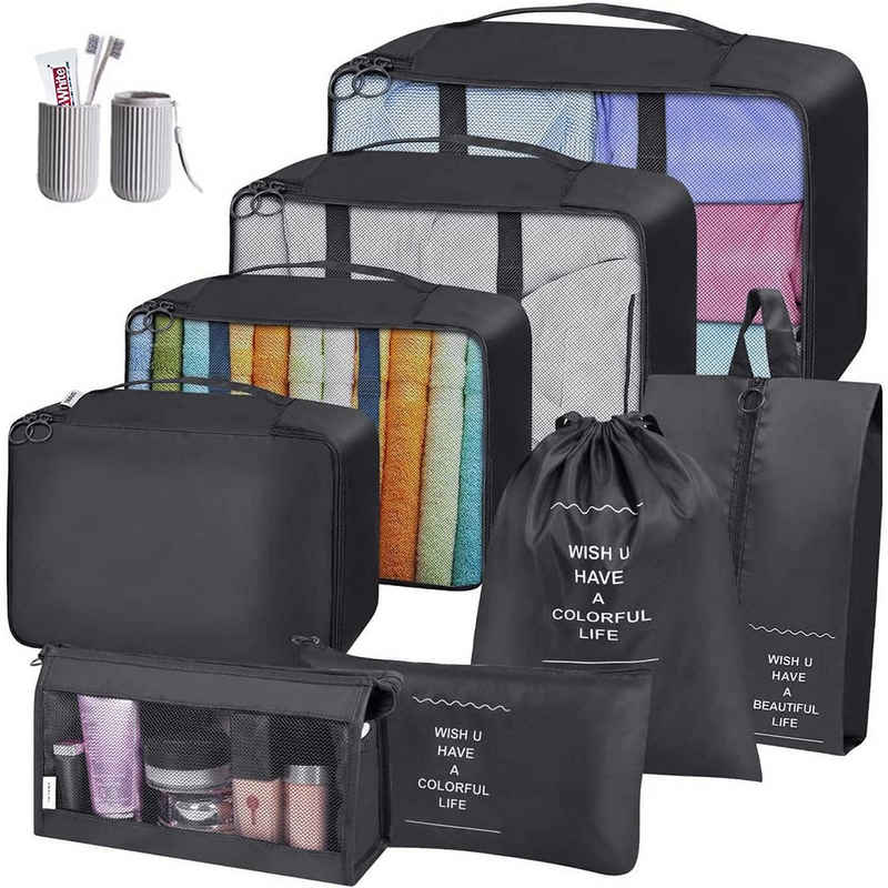 zggzerg Kofferorganizer 9 Teilige Koffer Organizer, Multifunktional Wasserdicht Kleidertaschen