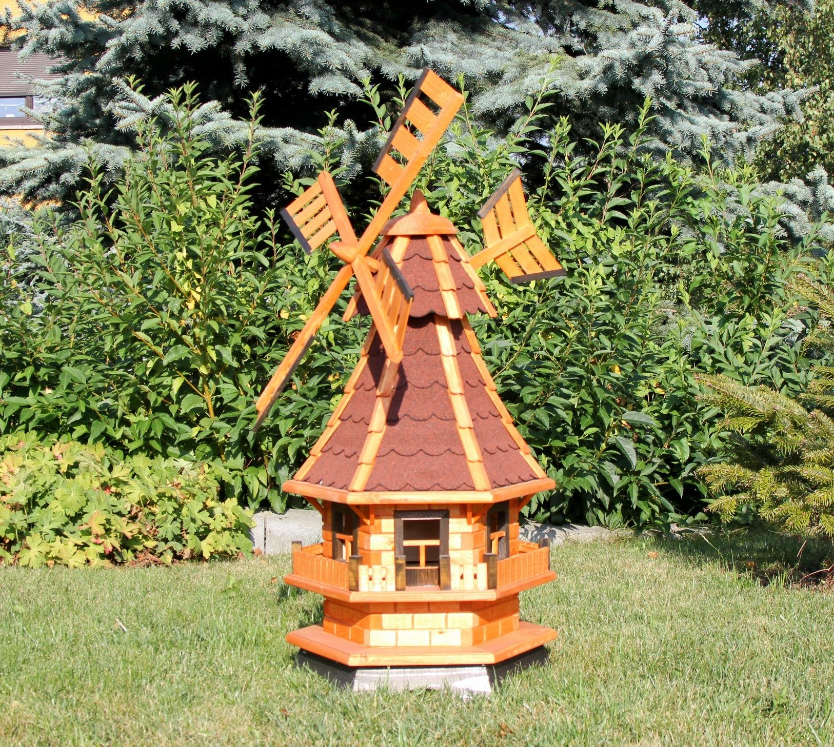 Deko-Windrad Wetterfeste Windmühle mit Solarbeleuchtung Typ 4