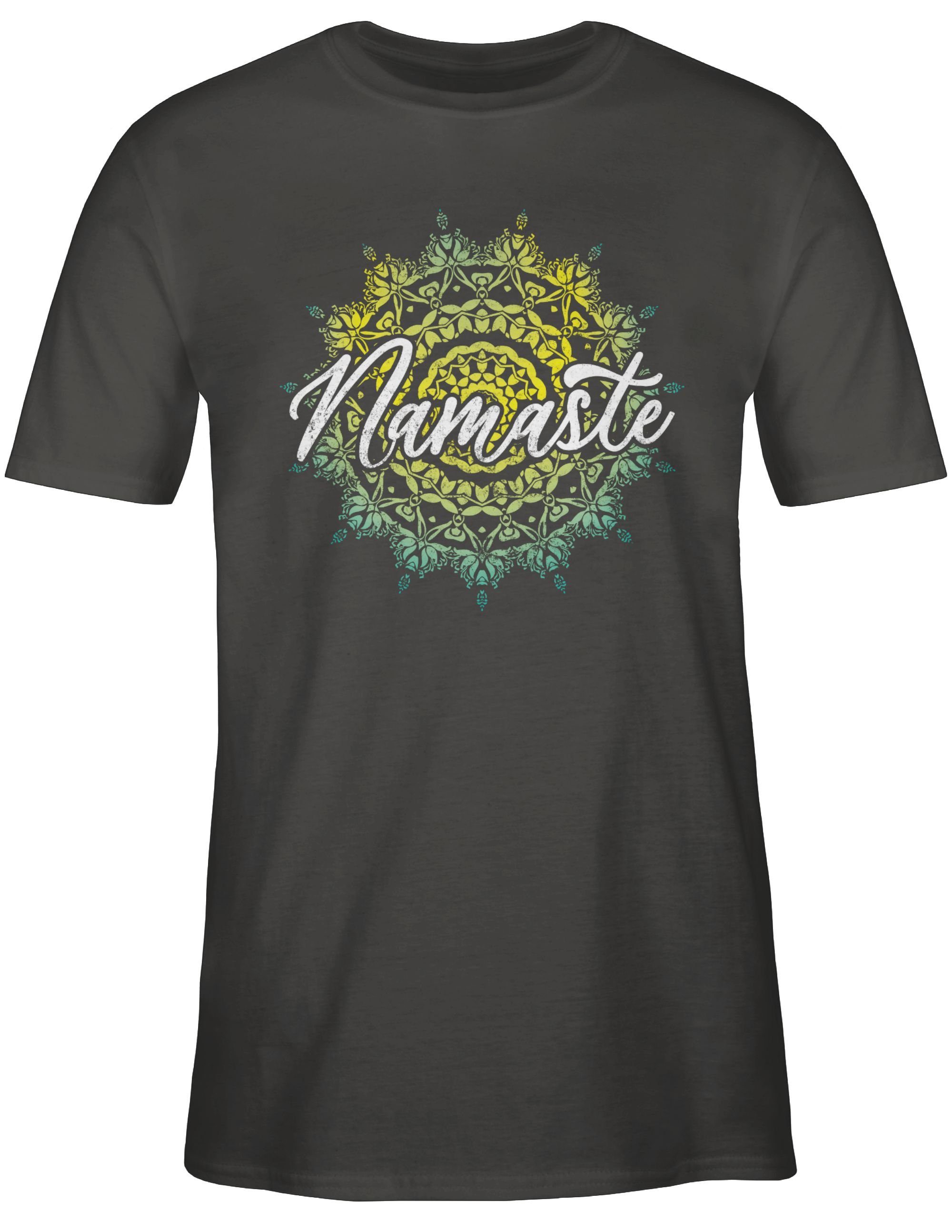 Shirtracer T-Shirt Namaste und Geschenk Vintage 01 Yoga Wellness Dunkelgrau