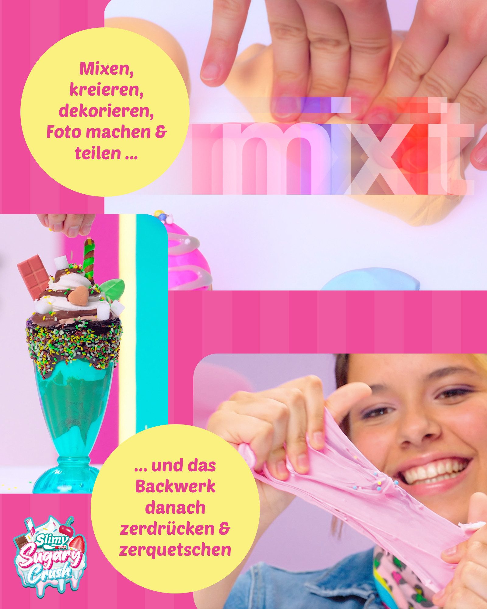 Slimy® Knetform-Set Sugary Crush - Super Creator's Set (1-tlg), Slime und Knete Kreativ-Set zum selber Mischen, Formen und Dekorieren – Bild 3 von 5