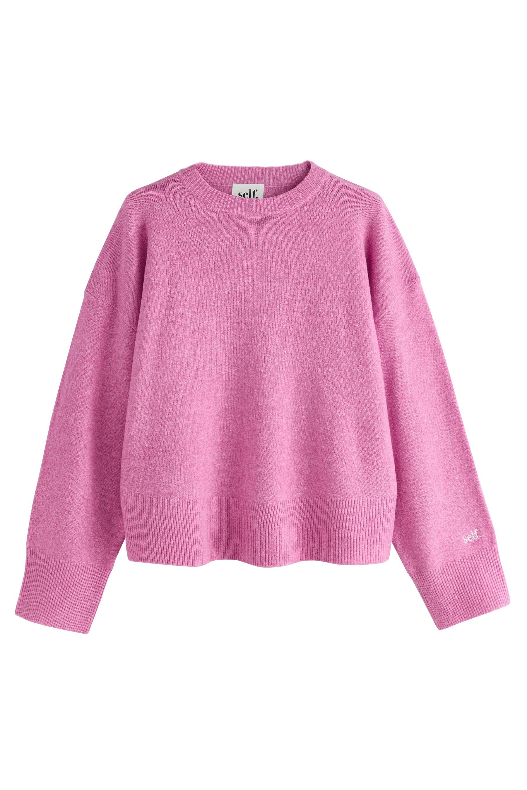 self Rundhalspullover self. Kastiger Strickpullover mit (1-tlg)