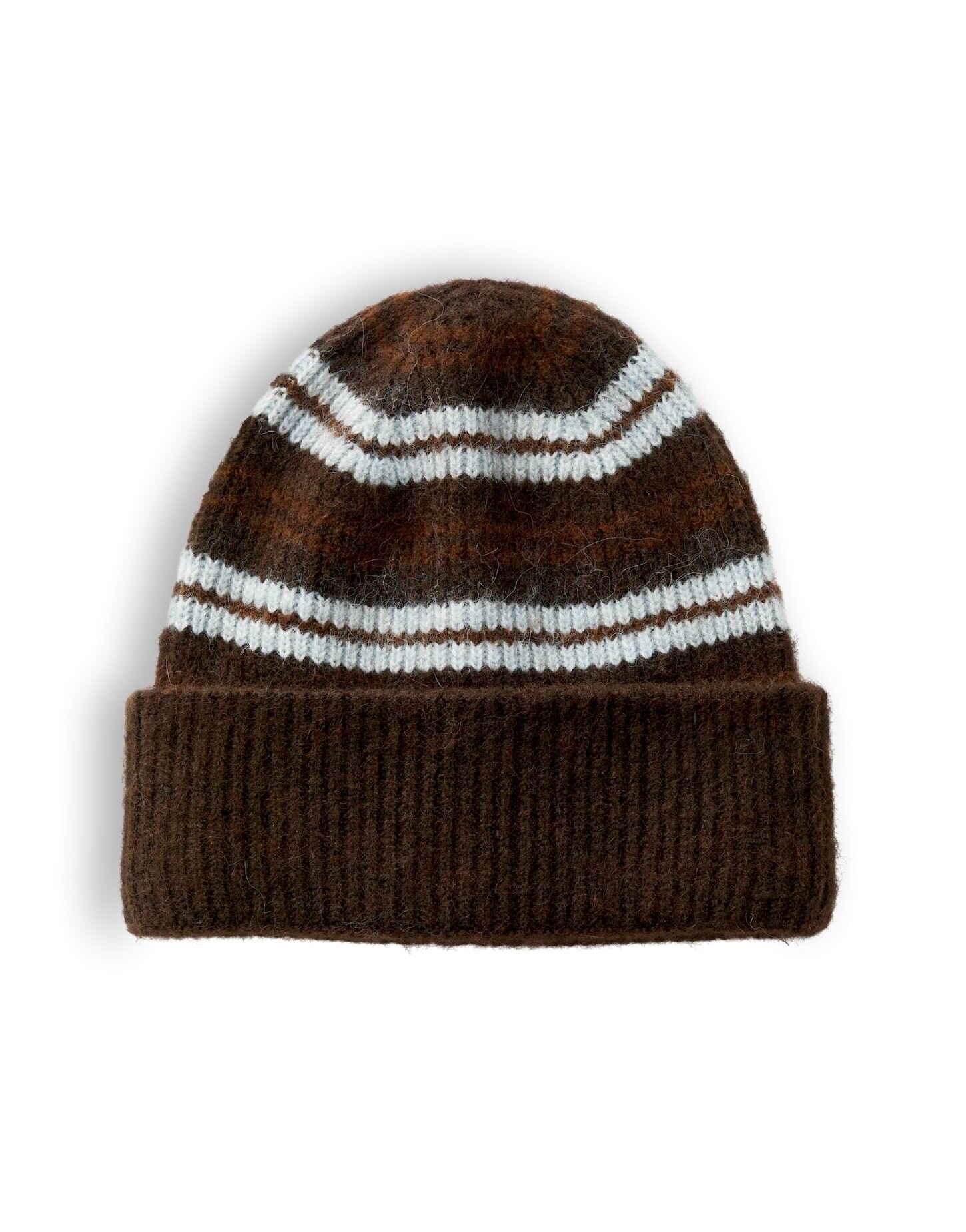 OPUS Strickmütze Agingham cap aus weichem Strick Leicht elastische Form mit flauschigem Griff und Streifen