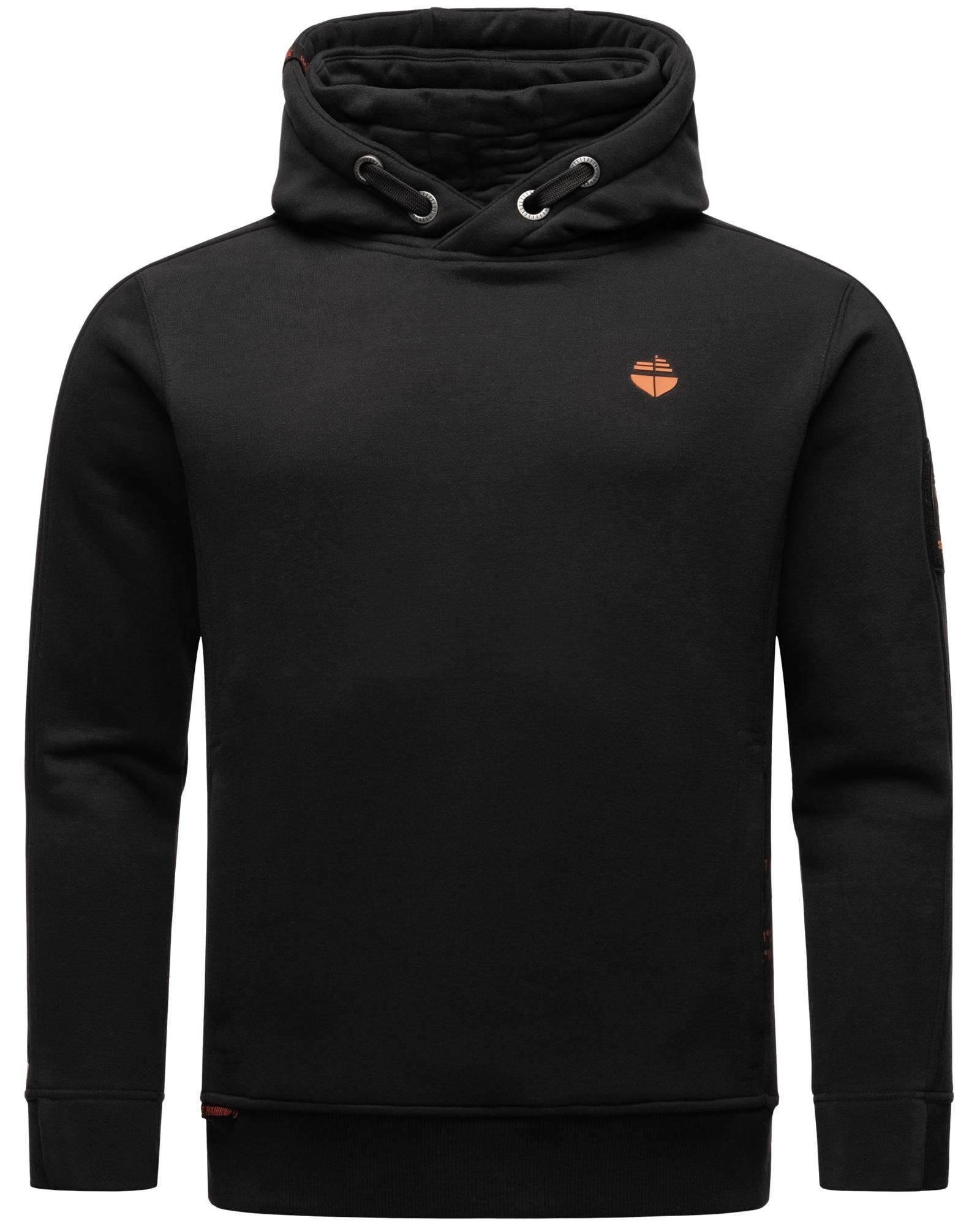 Stone Harbour Hoodie Emilio Herren hohem schwarz Kapuze mit Sweatshirt und Kragen Eduardo