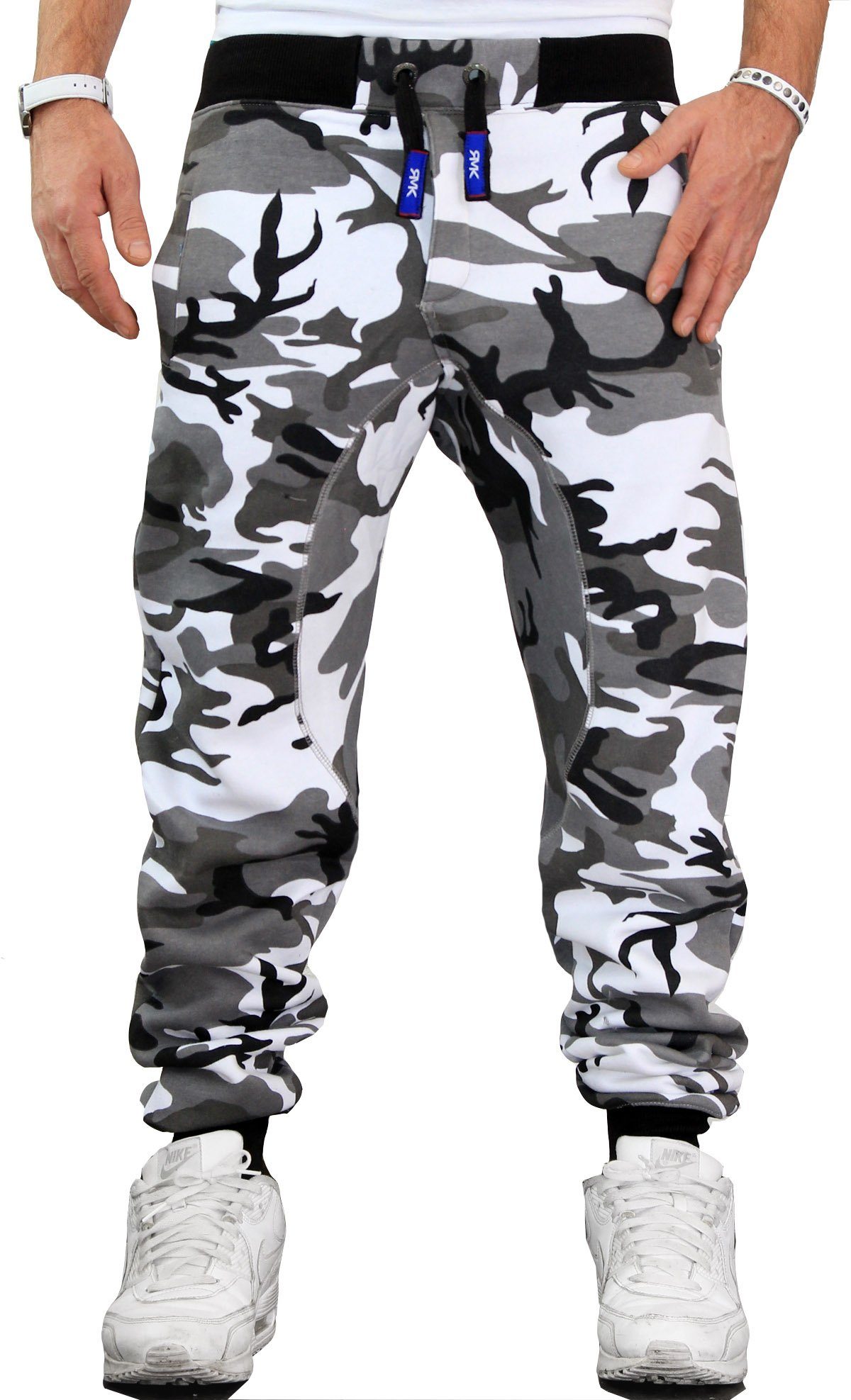 RMK Jogginghose Herren Sporthose Fitnesshose Trainingshose Camouflage Army Armee Camouflage-Hell