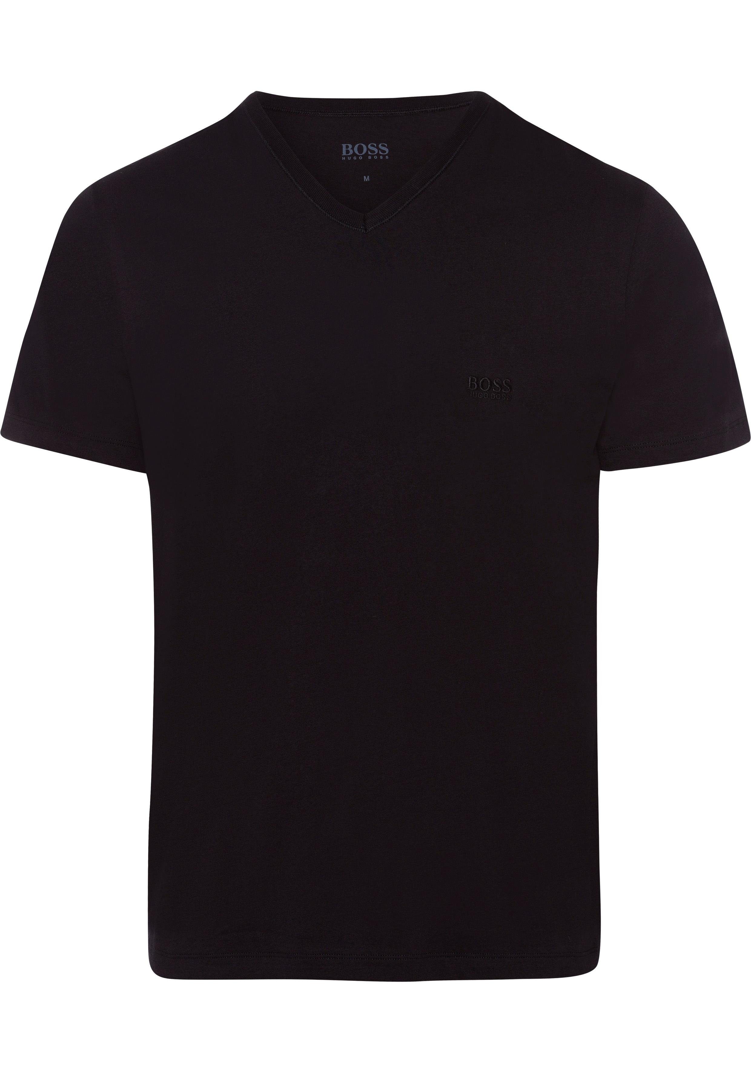 BOSS V-Shirt T-Shirt VN pre-pack, 3P assorted CO grau-meliert, (Packung) schwarz