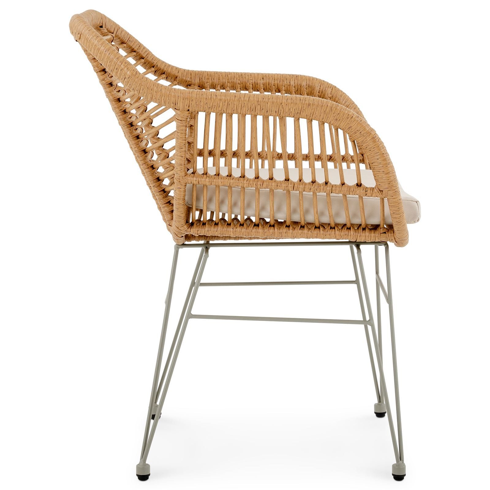 IDIMEX Gartenstuhl PARAMO (2 St), In & Outdoor Esszimmerstuhl 2er Set mit Metallgestell in Rattan Optik