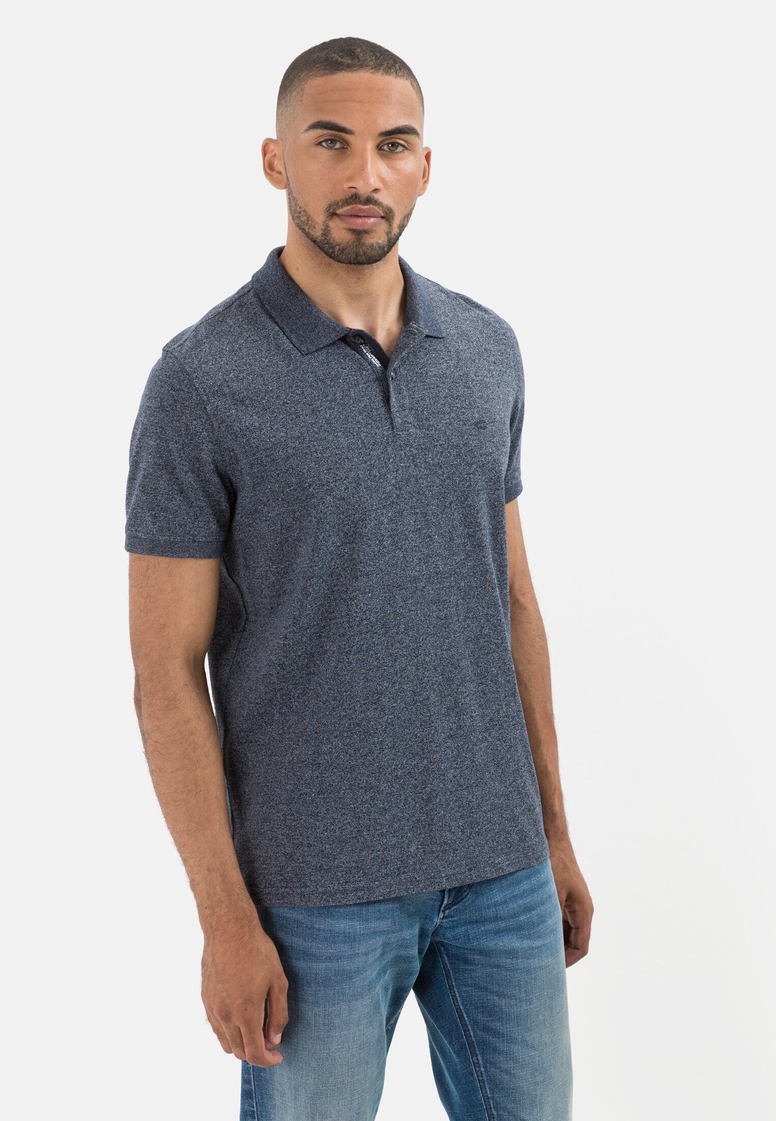 camel active Poloshirt aus nachhaltigem Baumwollmix Kurzarm Shirts_Poloshirt